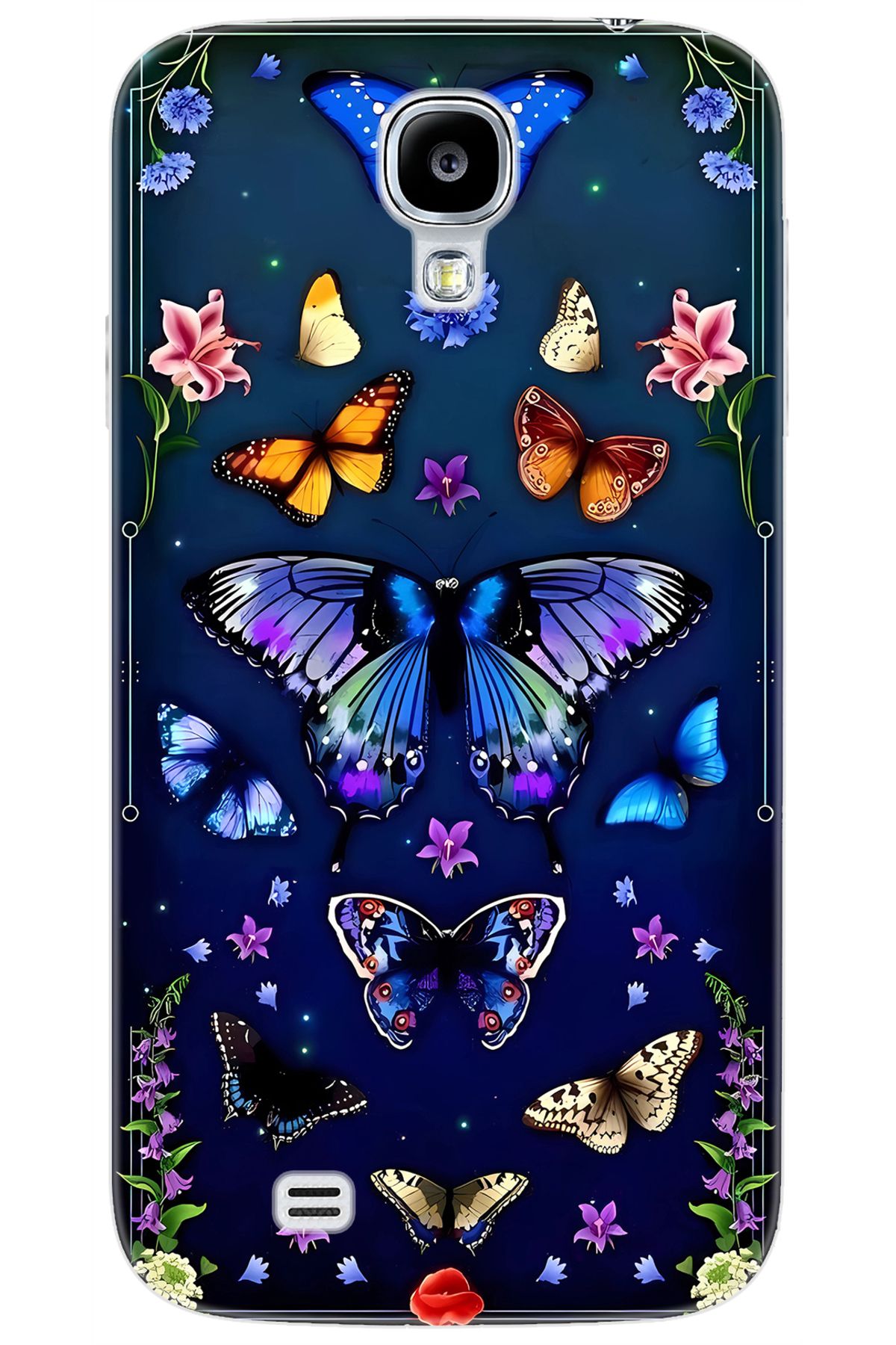 Ceppare Samsung Galaxy S4 (GT-I9500) Uyumlu Kılıf Desen Baskılı Silikon Kelebek STK:669 CP-L5EZxoX