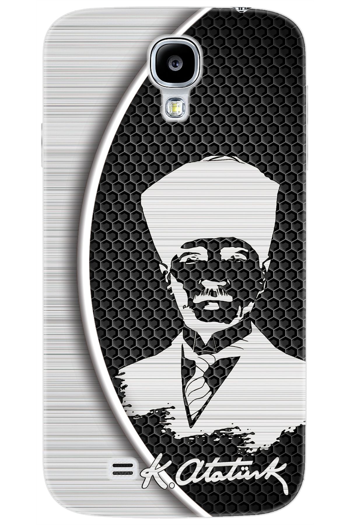 Ceppare Samsung Galaxy S4 (GT-I9500) Uyumlu Kılıf Desen Baskılı Silikon Atatürk Tasarım STK:398 CP-AFYqM2t