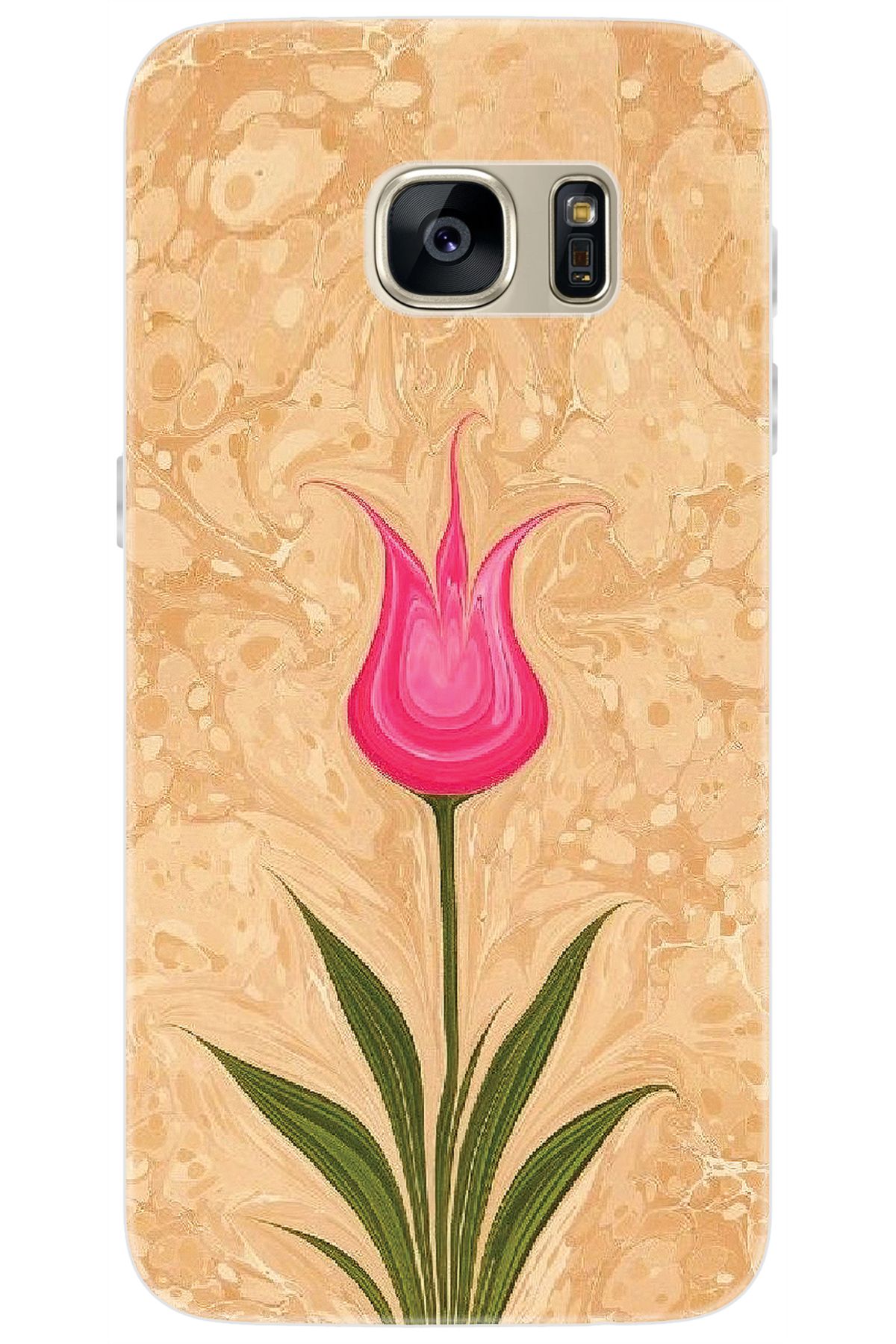 Ceppare Samsung Galaxy S7 (SM-G930F) Uyumlu Kılıf Desen Baskılı Silikon Lale Tasarım STK:544 CP-HJRbxca