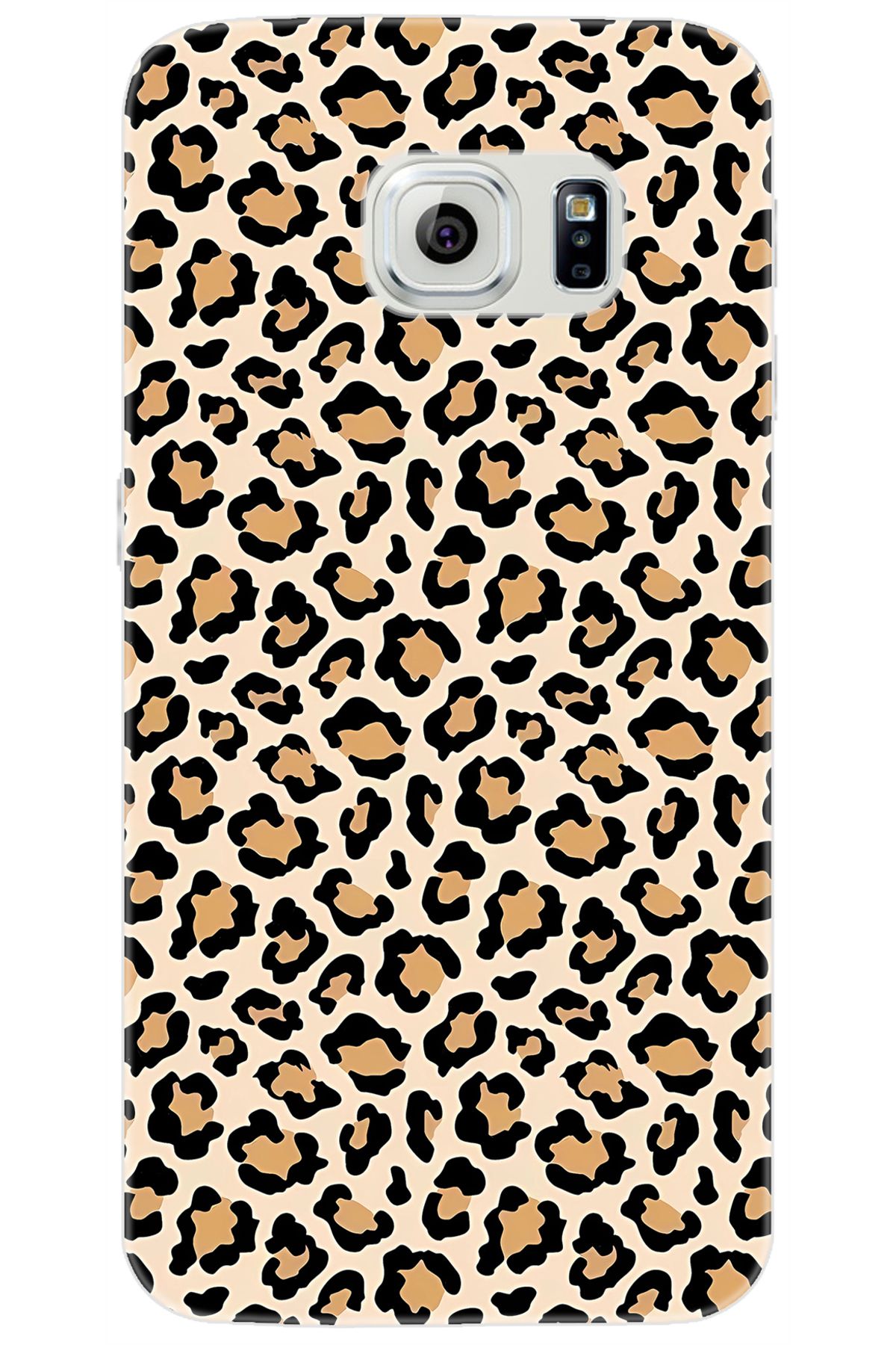 Ceppare Samsung Galaxy S6 (SM-G920F) Uyumlu Kılıf Desen Baskılı Silikon Leopar Desen STK:743 CP-zbEyy1c