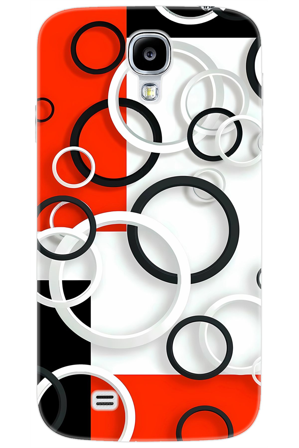 Ceppare Samsung Galaxy S4 (GT-I9500) Uyumlu Kılıf Desen Baskılı Silikon Daire Tasarım STK:631 CP-ZqGaU9j
