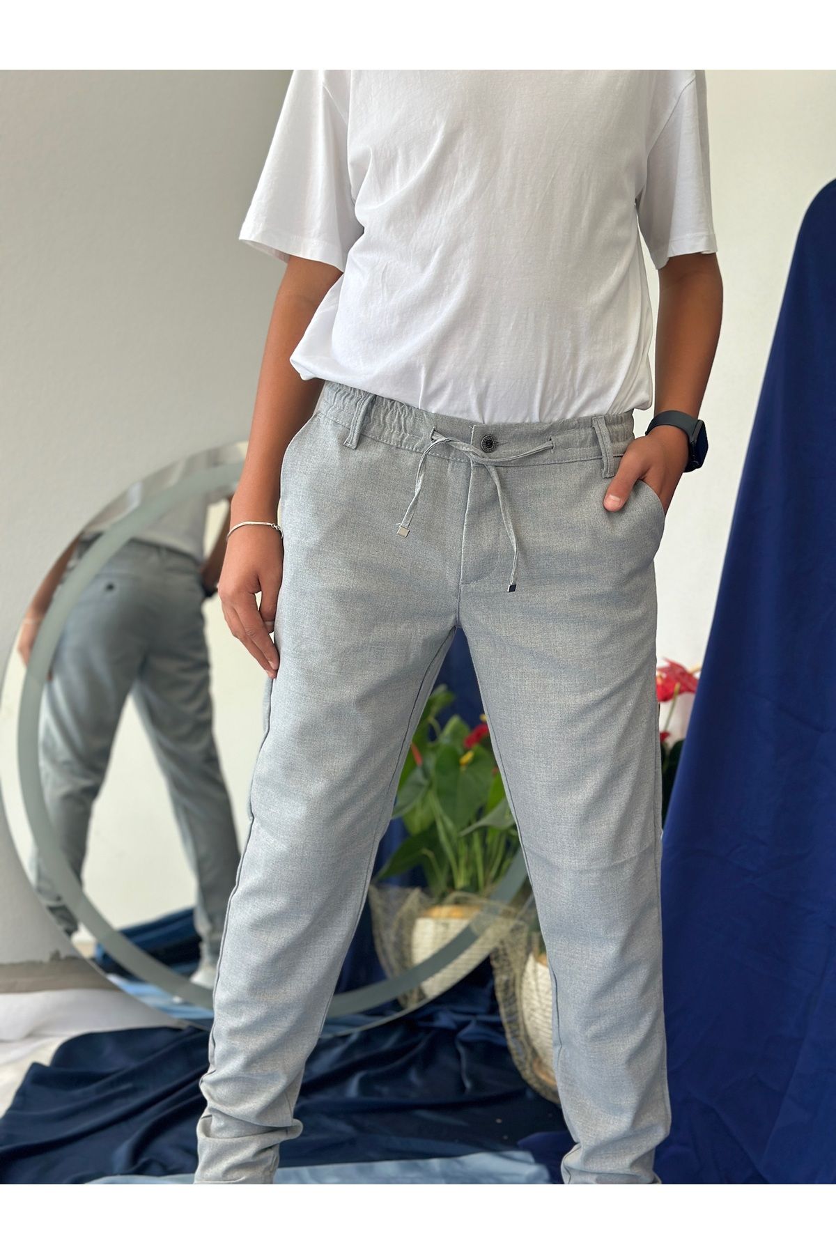 REDJEANS GİYİM ERKEK BEL LASTİKLİ KOYU GRİ JOGGER PANTOLON