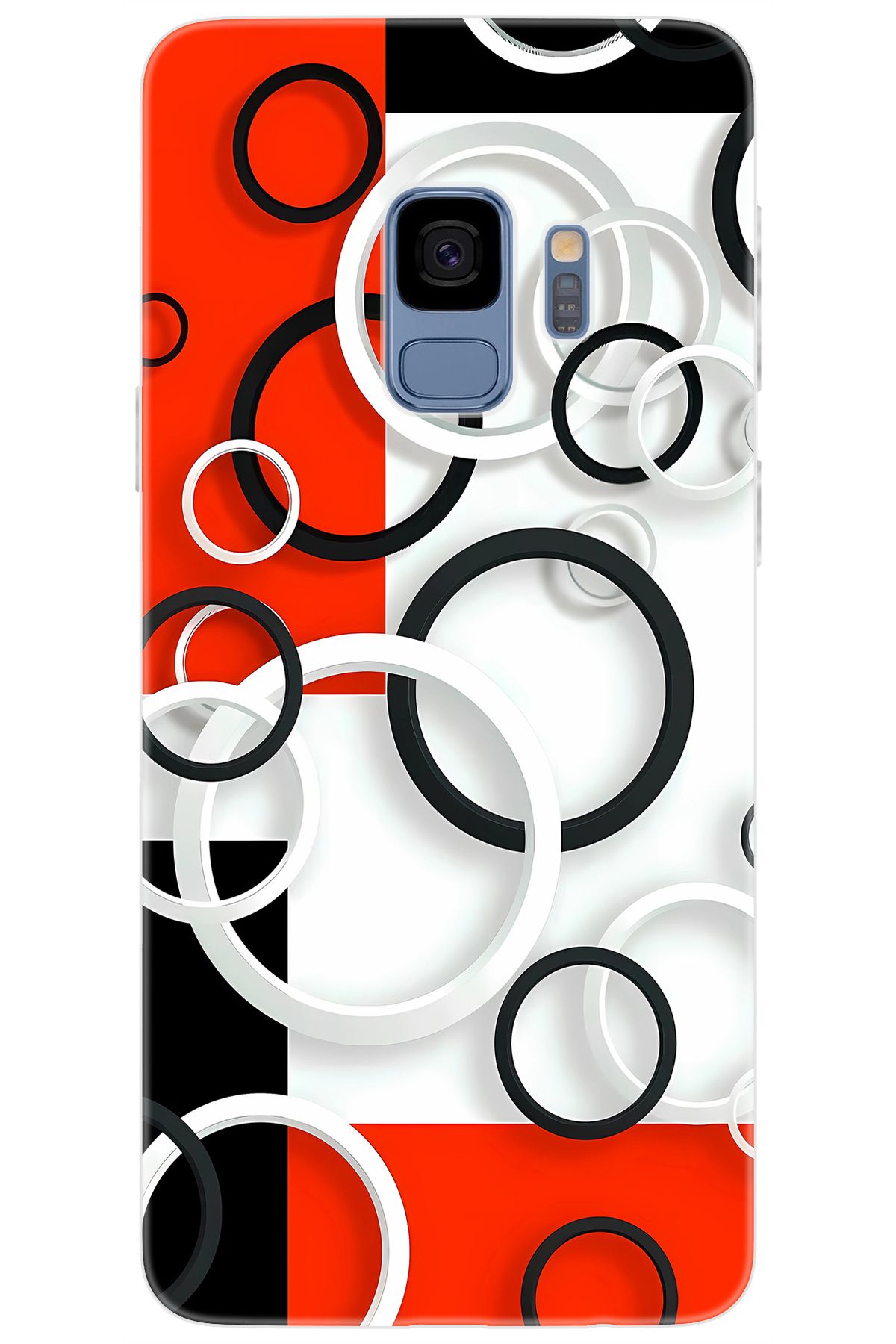 Ceppare Samsung Galaxy S9 (SM-G960F) Uyumlu Kılıf Desen Baskılı Silikon Daire Tasarım STK:631 CP-VcGfPFb
