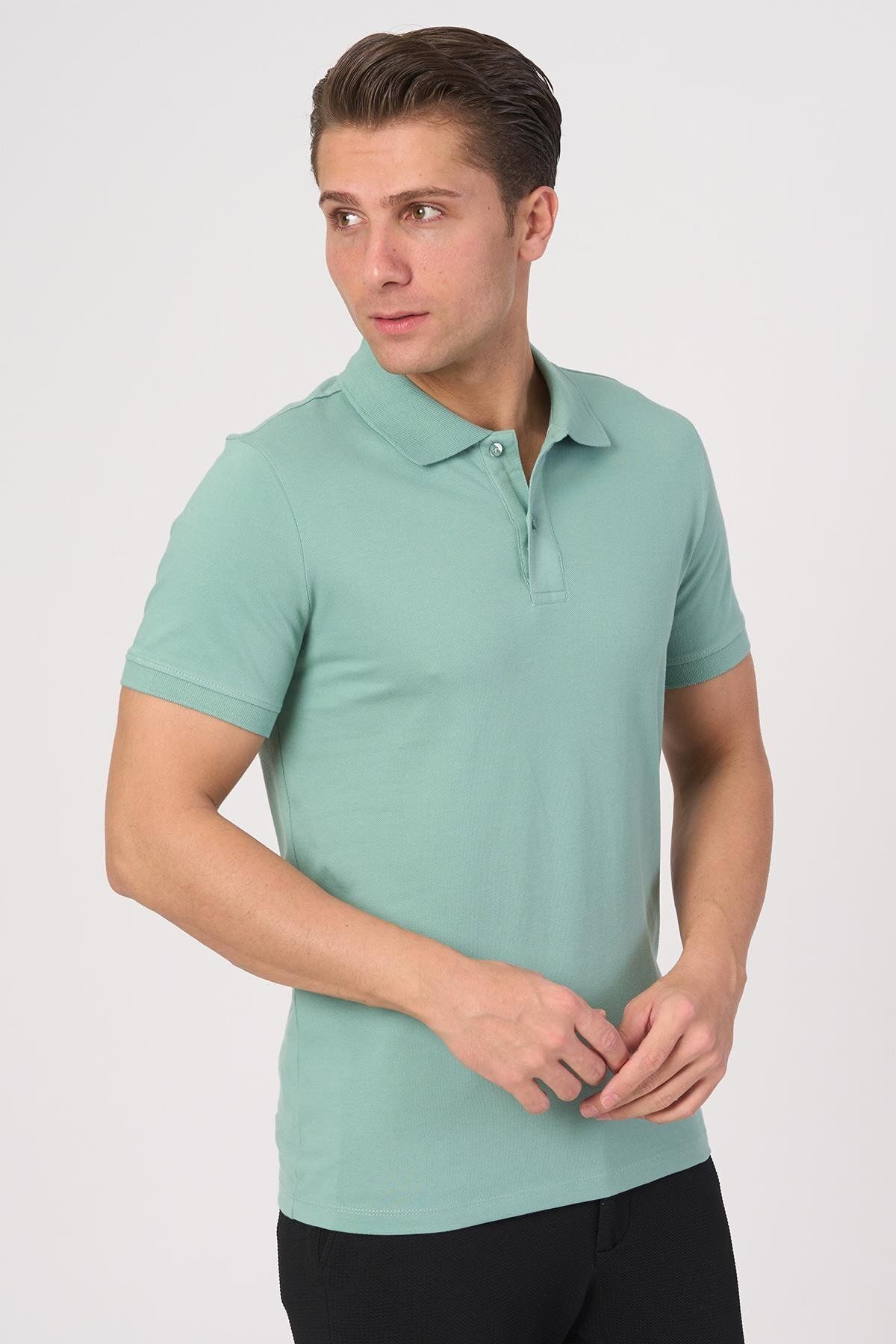 White Stone WHİTE STONE 2025-Y 2570-Y POLA YAKA TSHIRT MİNT