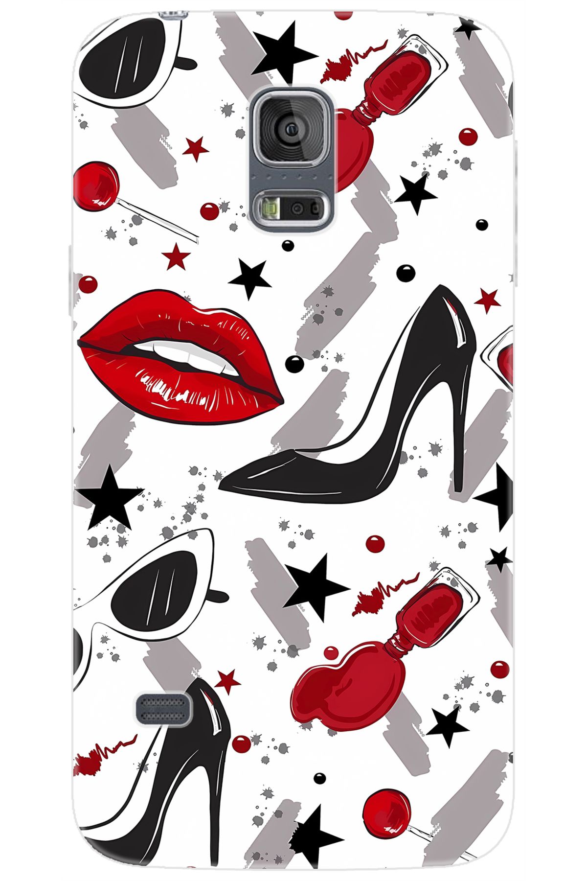 Ceppare Samsung Galaxy S5 (SM-G900F) Uyumlu Kılıf Desen Baskılı Silikon Fashion Design STK:676 CP-CZNQJzX