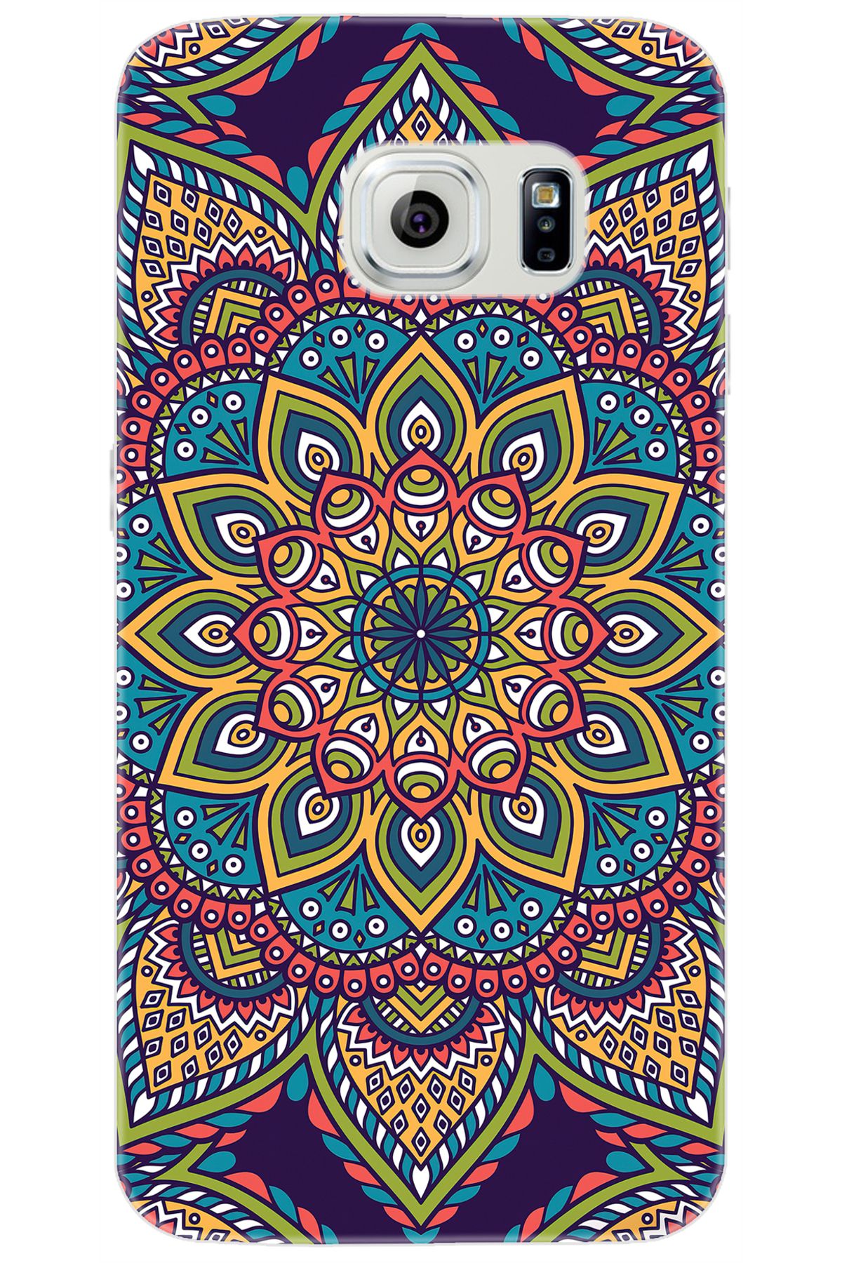 Ceppare Samsung Galaxy S6 (SM-G920F) Uyumlu Kılıf Desenli Silikon Mandala Vektör Tasarım STK:502 CP-l9IHTOU