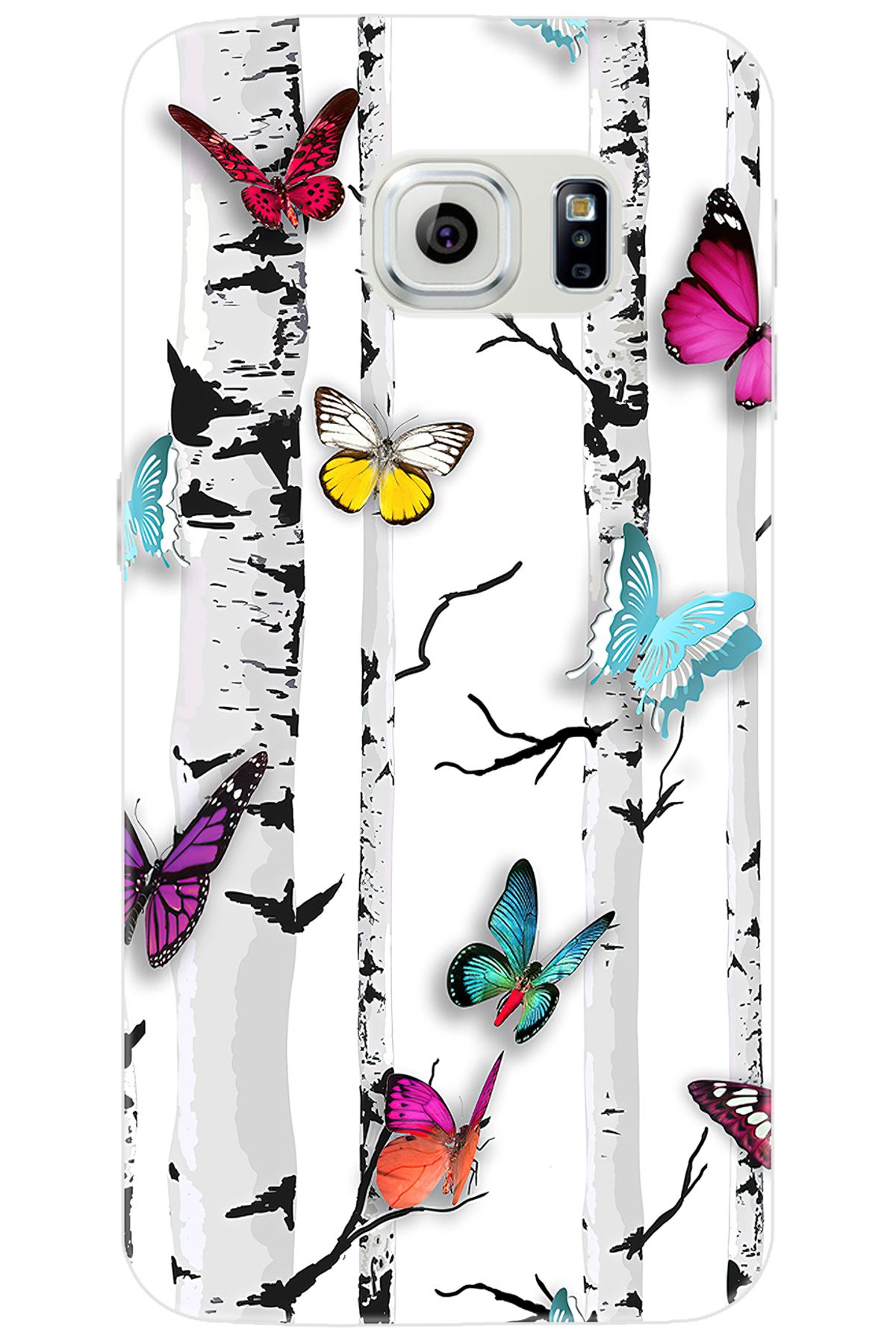 Ceppare Samsung Galaxy S6 (SM-G920F) Uyumlu Kılıf Desen Baskılı Silikon Kelebekler STK:149 CP-GAOsWRx