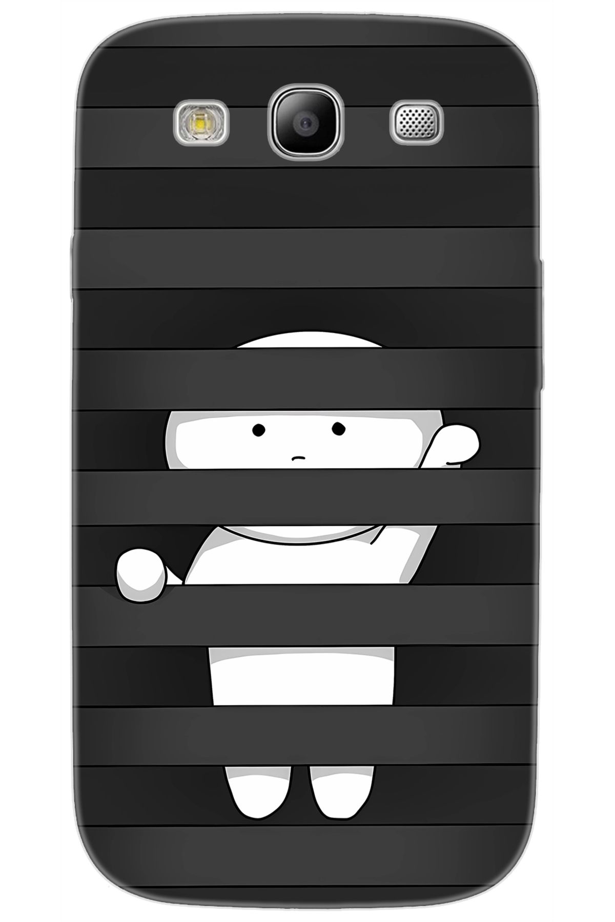 Ceppare Samsung Galaxy S3 (GT-I9300) Uyumlu Kılıf Desen Baskı Silikon Saklanan Karakter STK:665 CP-7q2jOnd