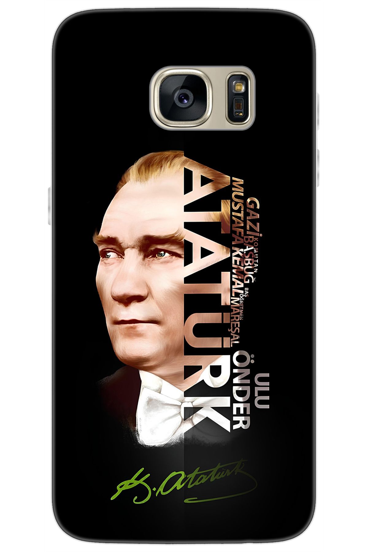 Ceppare Samsung Galaxy S7 (SM-G930F) Uyumlu Kılıf Desen Baskılı Silikon Atatürk STK:681 CP-yucy9jU