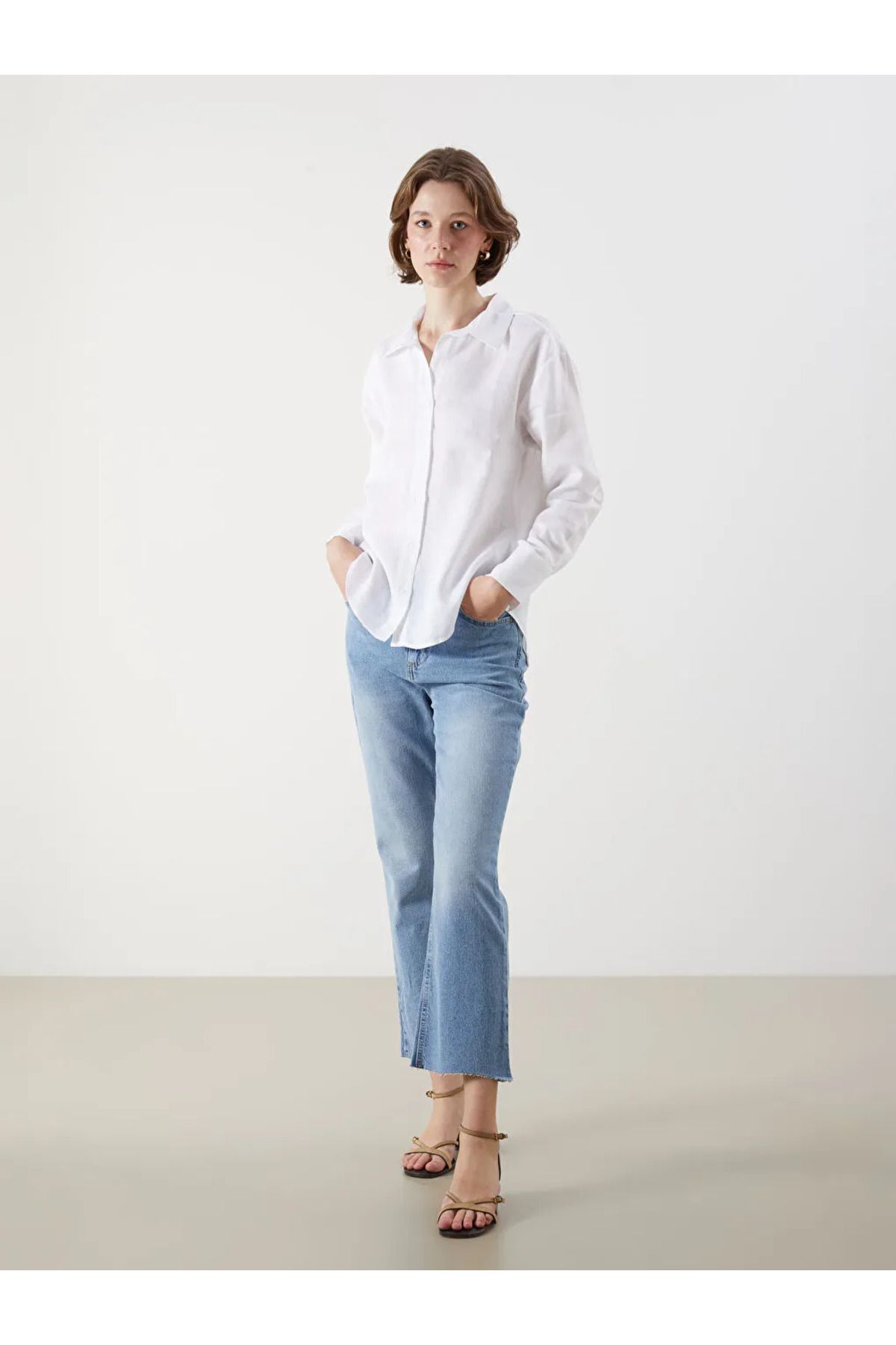 LC Waikiki LCW Jeans Indigo Crop Flare Kadın Jean Pantolon