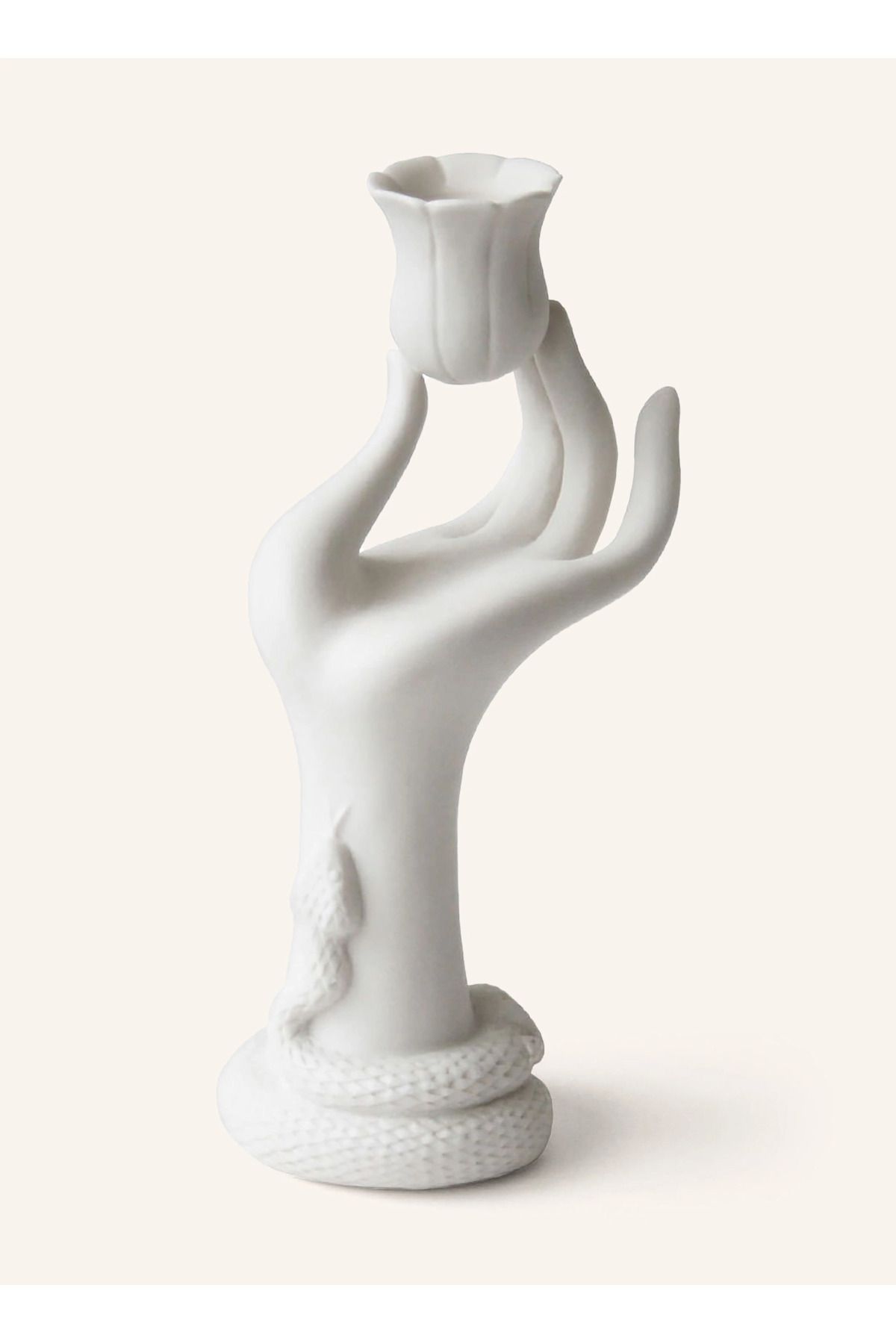 Jonathan Adler Eve El Şeklinde Porselen Mumluk Sürreal Tasarım, İnce Mumlar İçin