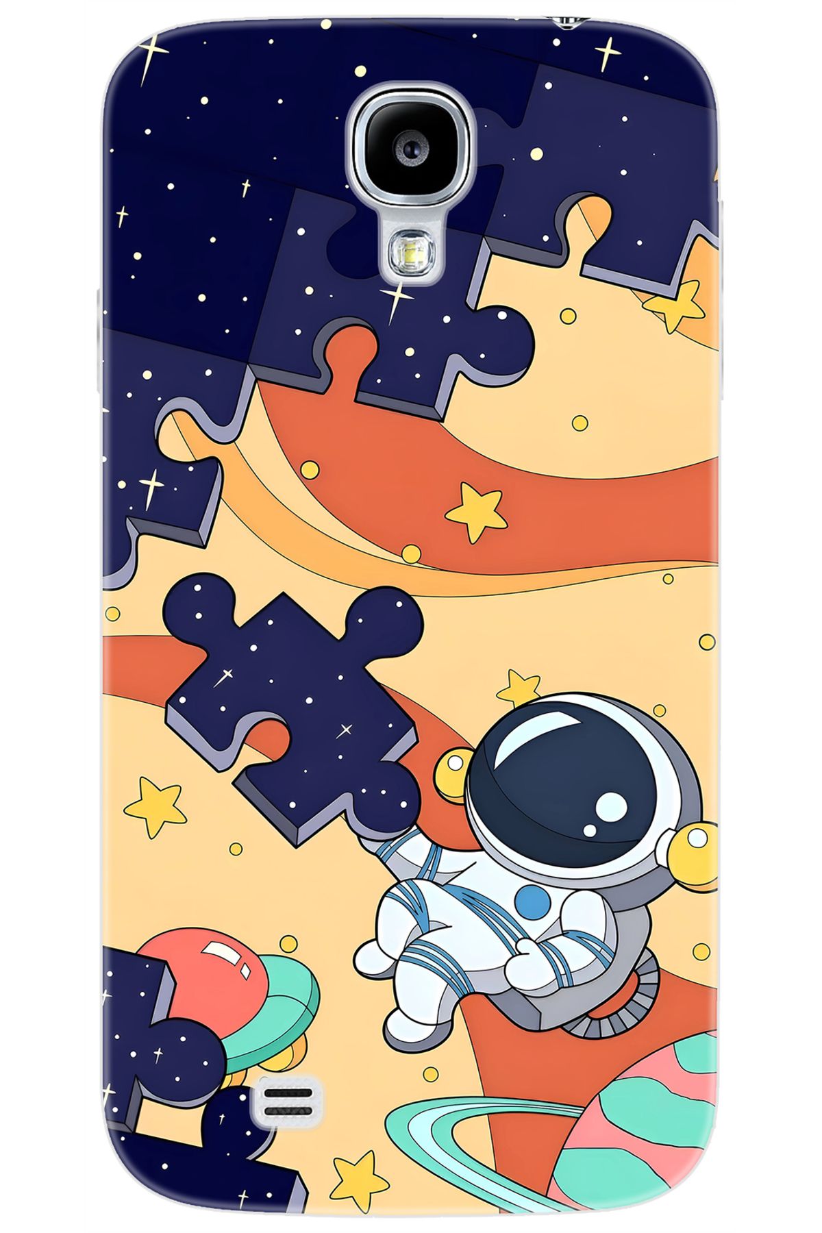 Ceppare Samsung Galaxy S4 (GT-I9500) Uyumlu Kılıf Desen Baskılı Silikon Astronot STK:646 CP-7XysUq9