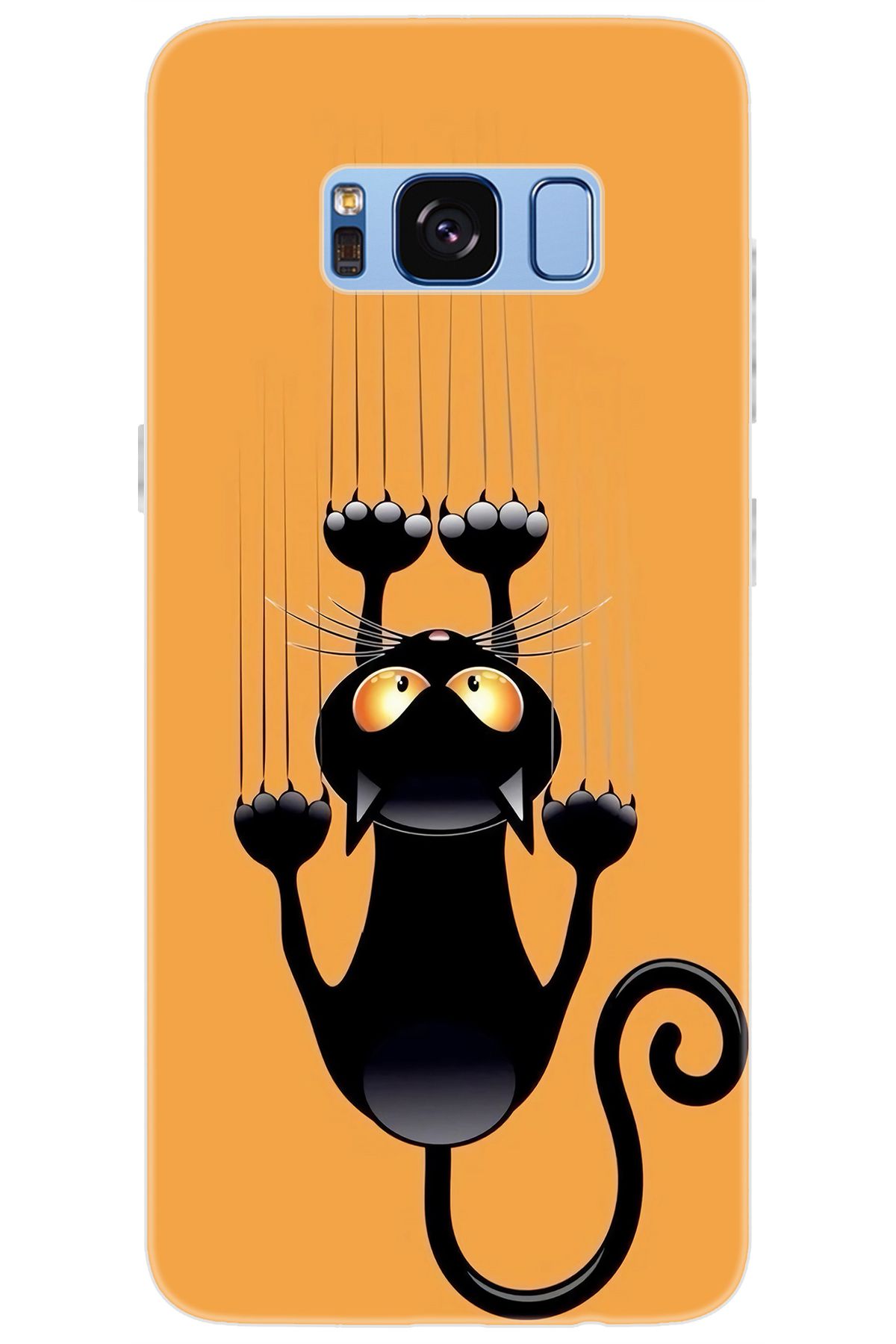 Ceppare Samsung Galaxy S8 (SM-G950F) Uyumlu Kılıf Desen Baskılı Silikon Kara Kedi STK:734 CP-1ioWp0Y