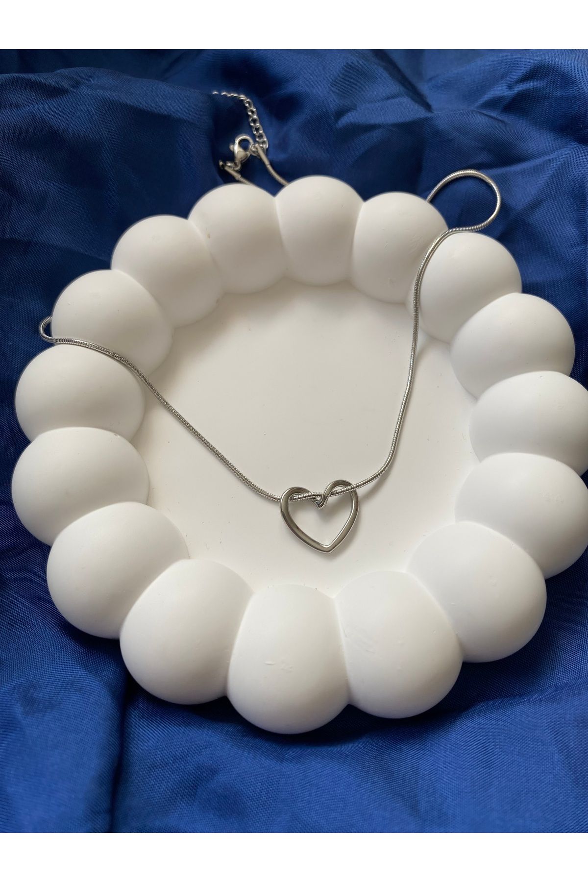 asem jewelry MODERN KALP FİGÜRLÜ ÇELİK KOLYE