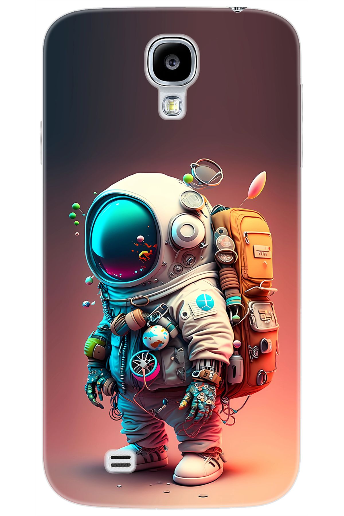 Ceppare Samsung Galaxy S4 (GT-I9500) Uyumlu Kılıf Desen Baskılı Silikon Astronot STK:682 CP-5O3G1Sp
