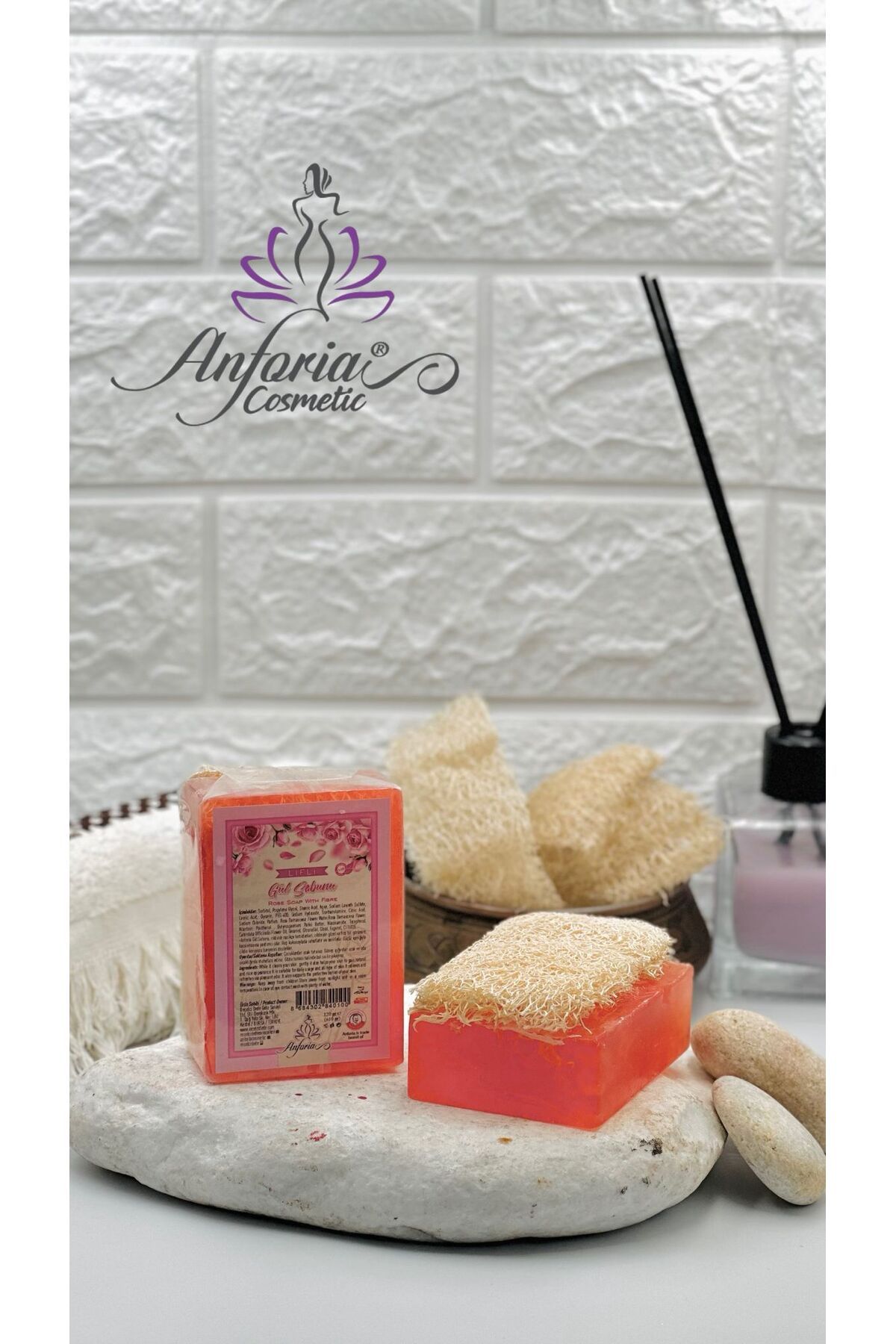 ANFORİA COSMETİC KABAK LİFLİ GÜL SABUNU