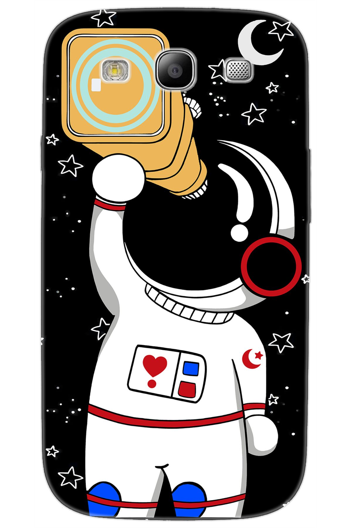 Ceppare Samsung Galaxy S3 (GT-I9300) Uyumlu Kılıf Desen Baskılı Silikon Sevimli Astronot STK:100 CP-FrQyUoG