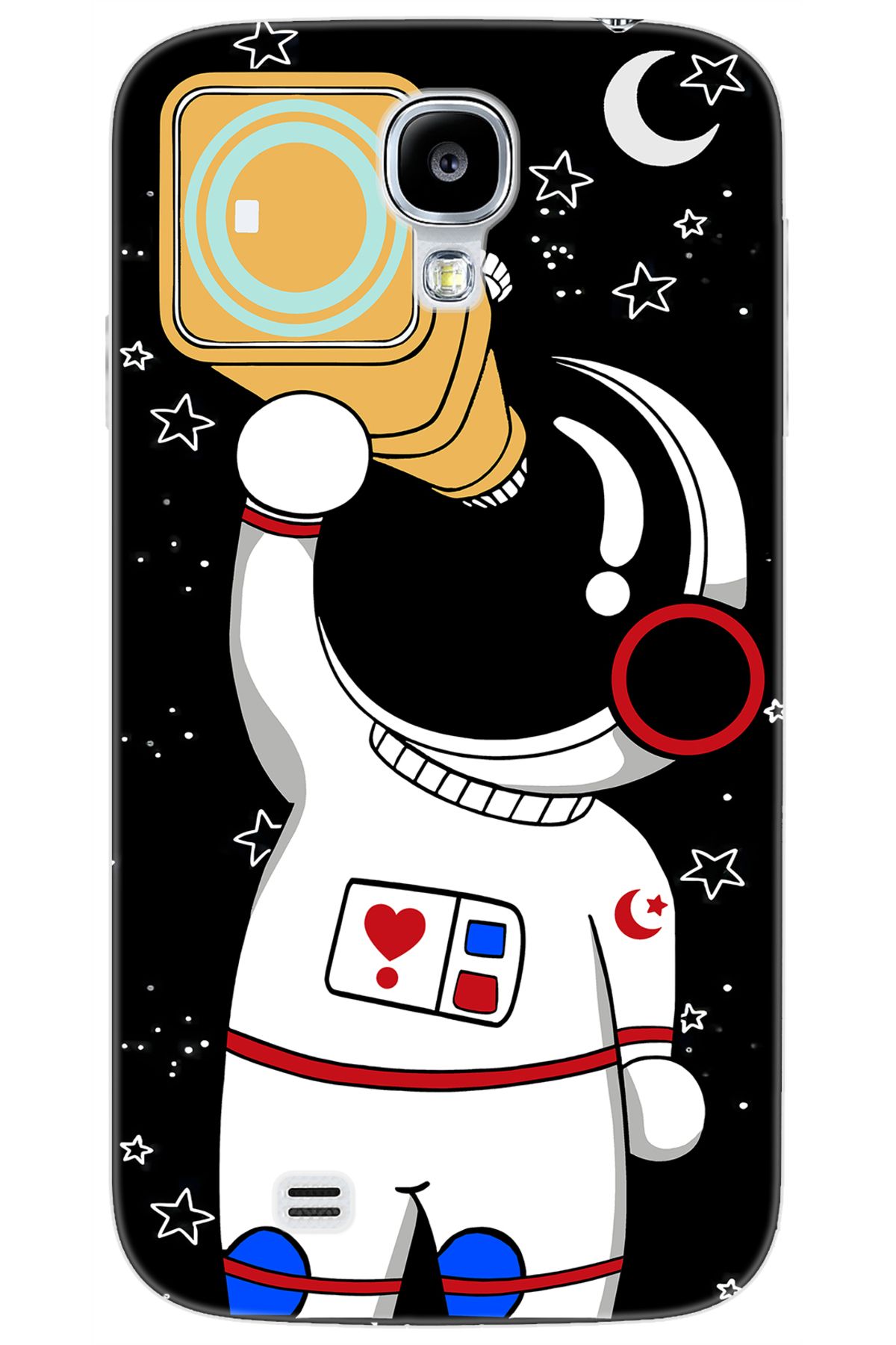 Ceppare Samsung Galaxy S4 (GT-I9500) Uyumlu Kılıf Desen Baskılı Silikon Sevimli Astronot STK:100 CP-euPmG2p