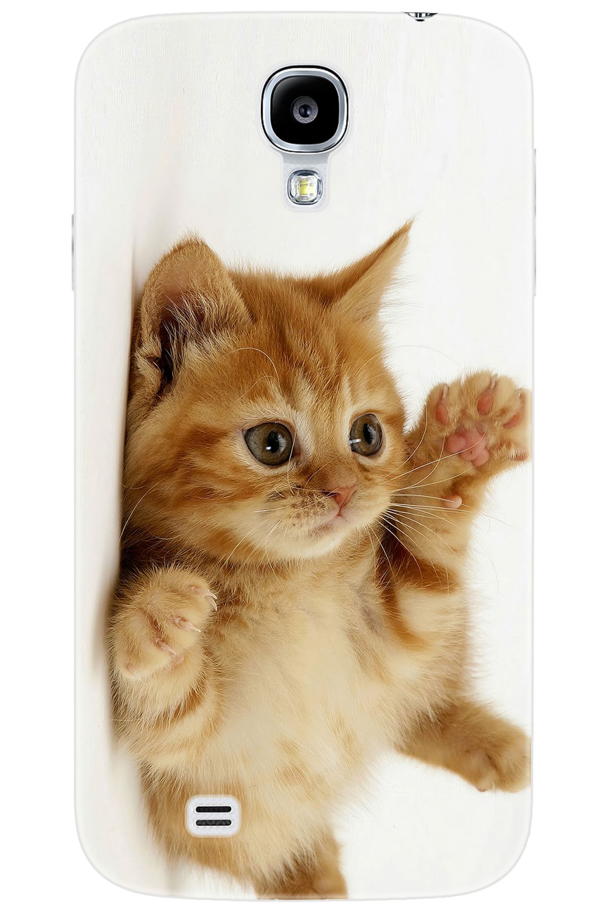 Ceppare Samsung Galaxy S4 (GT-I9500) Uyumlu Kılıf Desen Baskılı Silikon Sevimli Kedi STK:205 CP-Ic52ppA