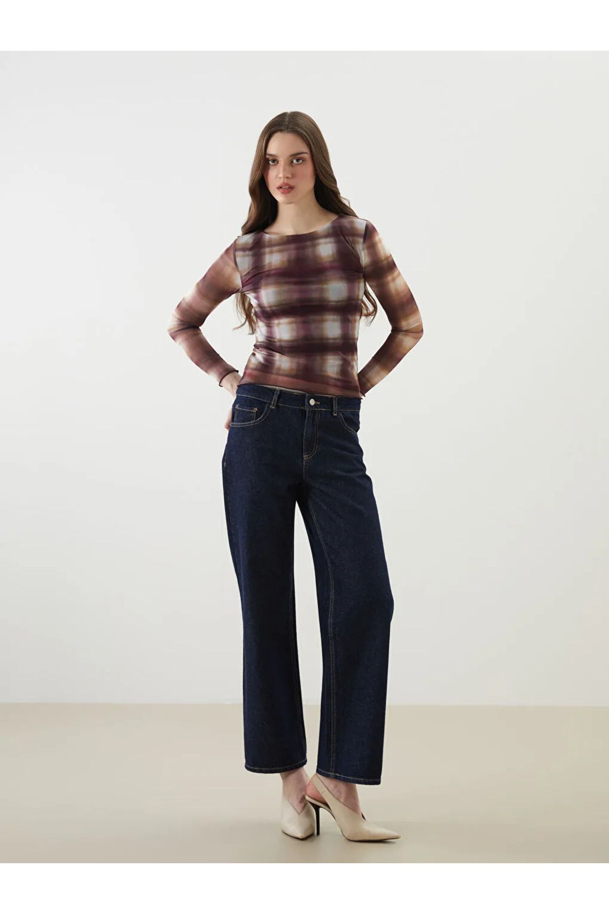 LC Waikiki LCW Jeans Indigo Wideleg Kadın Jean Pantolon