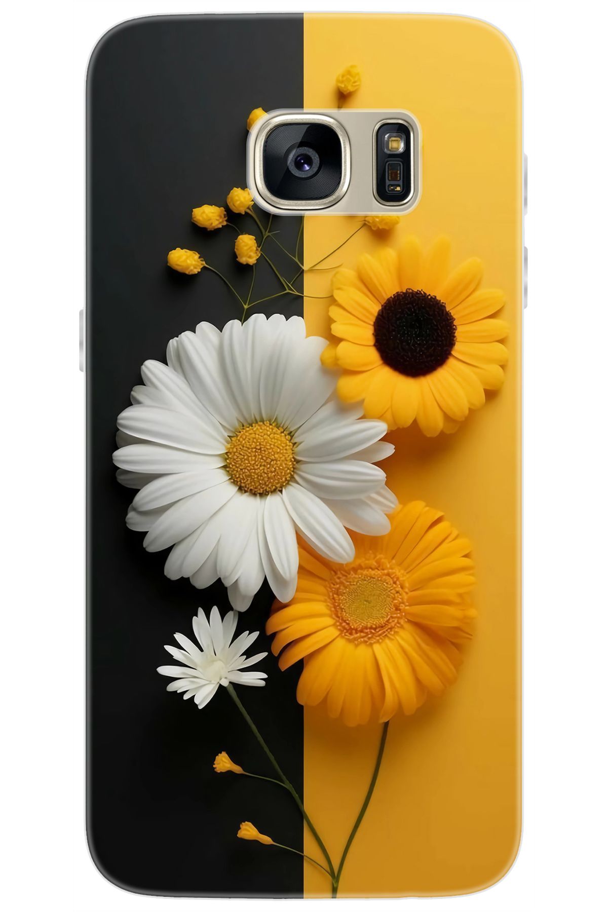 Ceppare Samsung Galaxy S7 (SM-G930F) Uyumlu Kılıf Desen Baskılı Silikon Papatya Serisi STK:737 CP-hX8yXKK