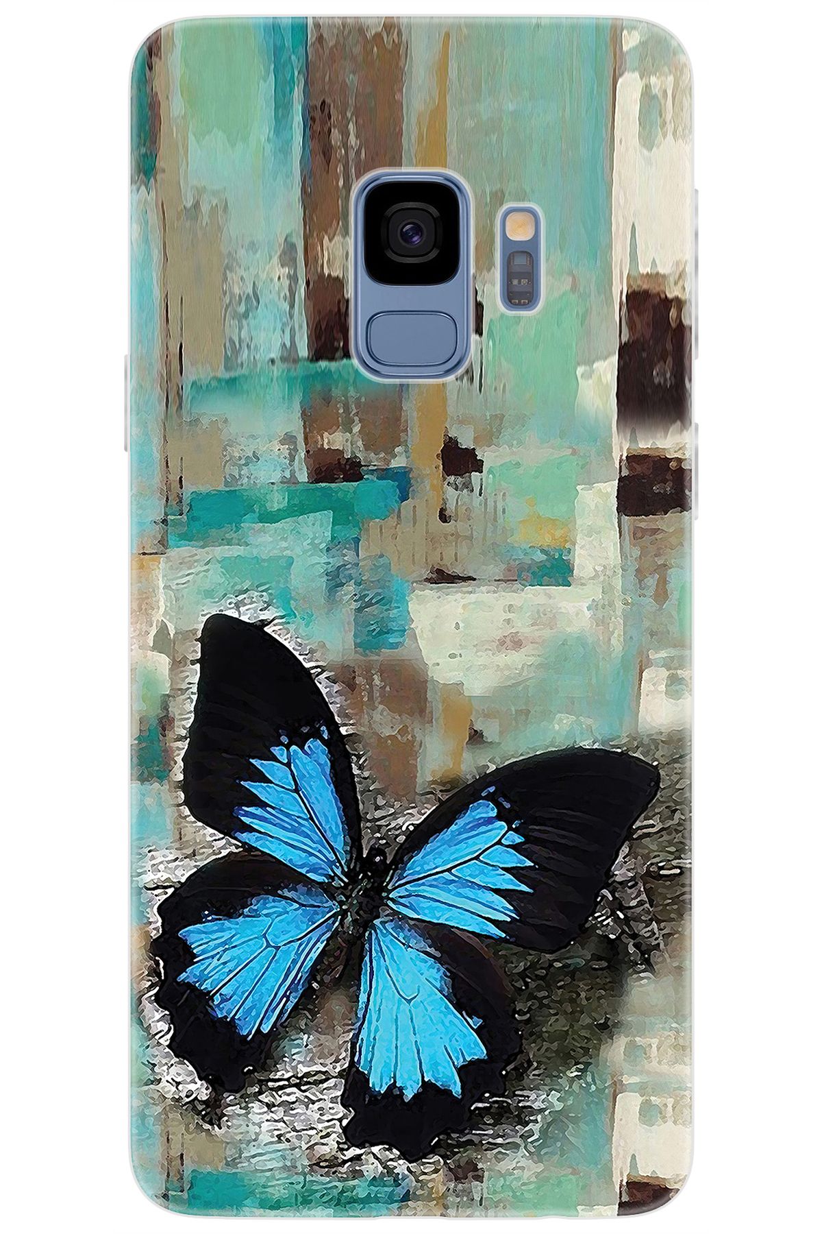 Ceppare Samsung Galaxy S9 (SM-G960F) Uyumlu Kılıf Desen Baskılı Silikon Kelebek Resim STK:549 CP-fOL0rmM