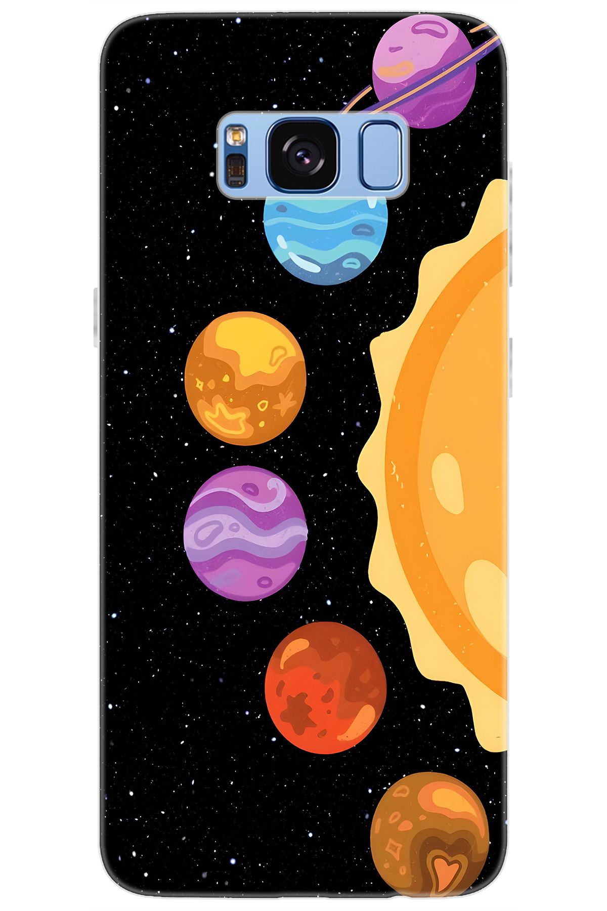 Ceppare Samsung Galaxy S8 (SM-G950F) Uyumlu Kılıf Desen Baskı Silikon Gezegenler Tasarım STK:685 CP-Z5kD3yE