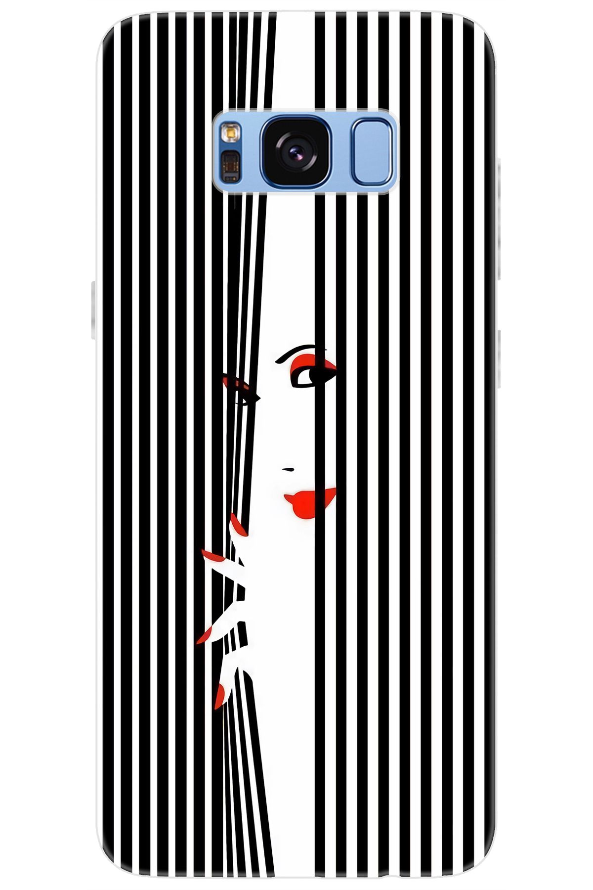 Ceppare Samsung Galaxy S8 (SM-G950F) Uyumlu Kılıf Desenli Silikon Saklambaç Art Style STK:735 CP-4CWuIgM