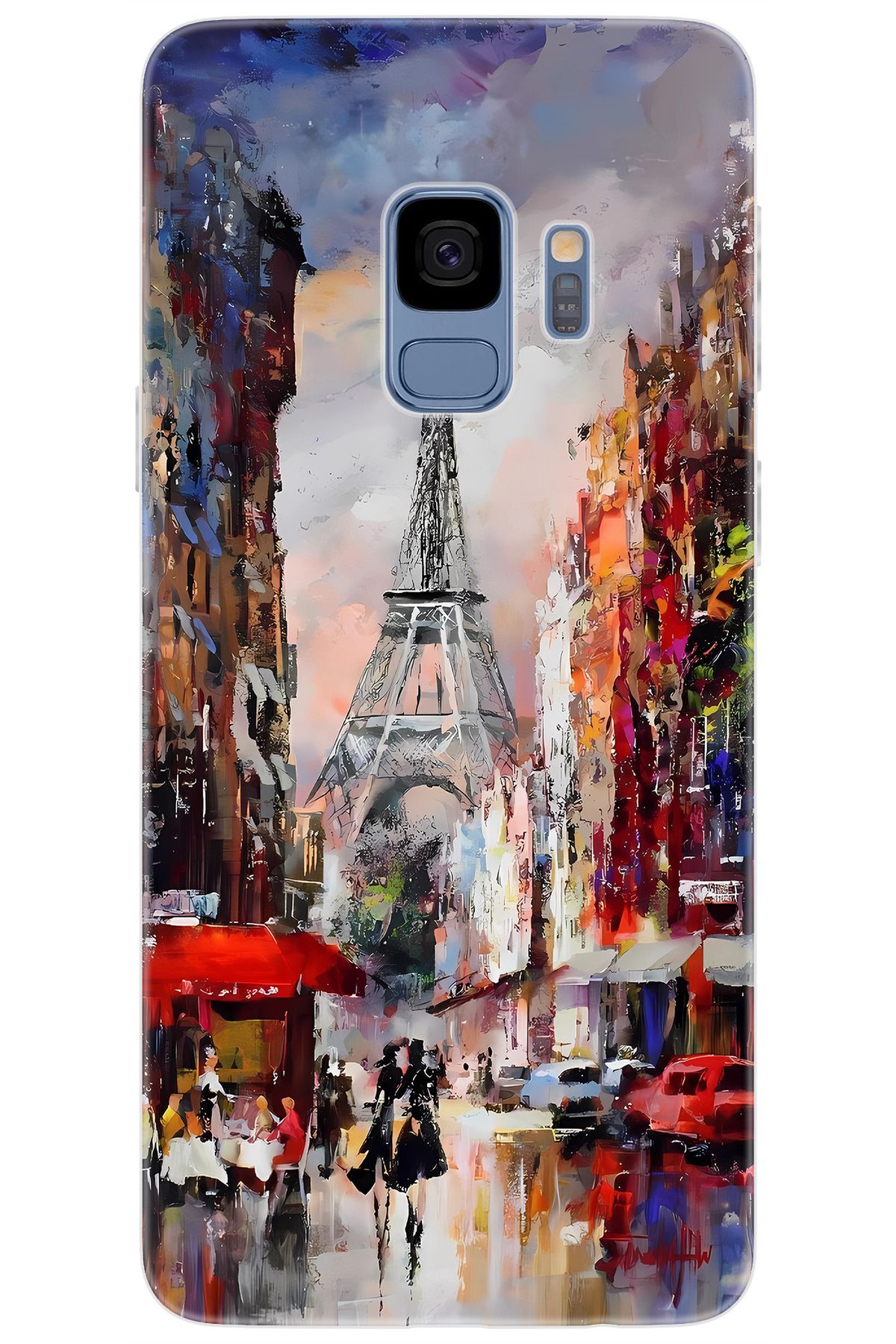 Ceppare Samsung Galaxy S9 (SM-G960F) Uyumlu Kılıf Desen Baskılı Silikon Eyfel Kulesi STK:1010 CP-T3189uq