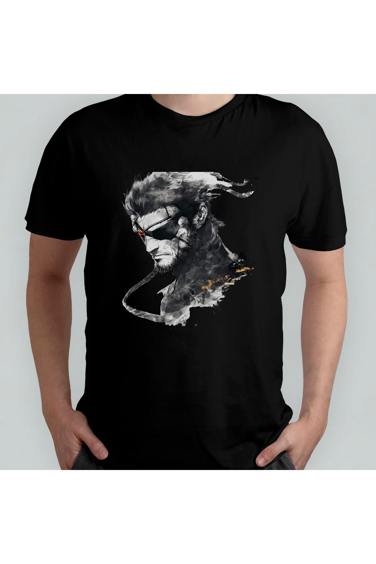 Pixxa Metal Gear Solid - Solid Snake Unisex %100 Pamuklu Bisiklet Yaka T-Shirt Model 2