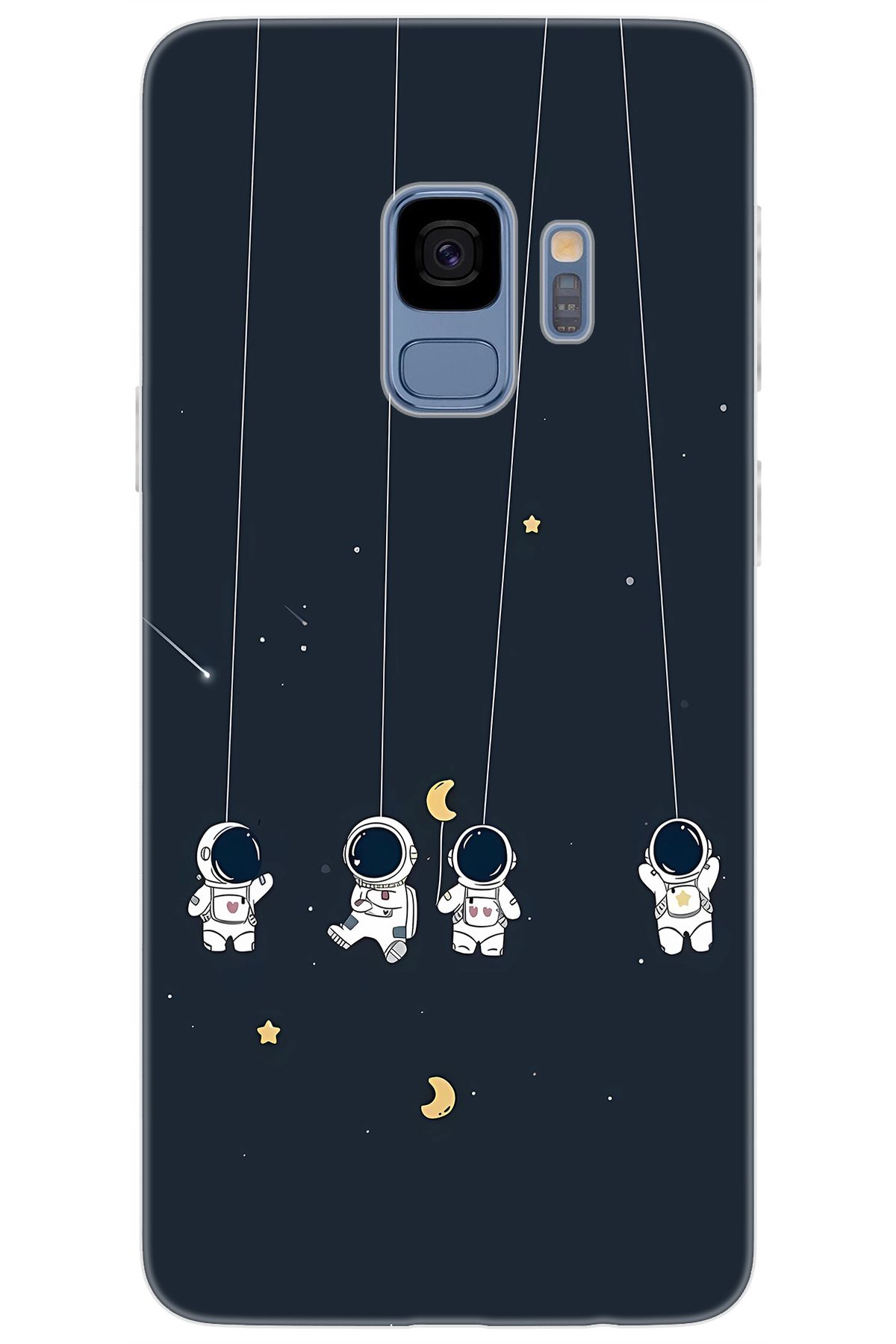 Ceppare Samsung Galaxy S9 (SM-G960F) Uyumlu Kılıf Desen Baskılı Silikon Astronot STK:663 CP-urI3cQy