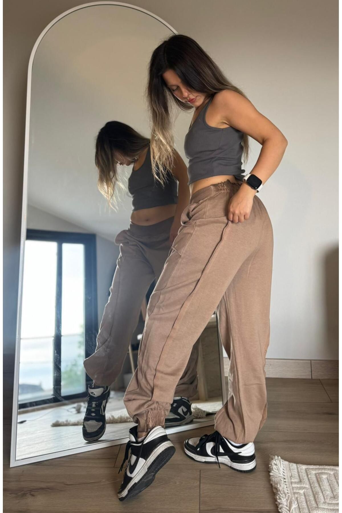 byserayakyol Şalvar Model Yıkamalı Jogger Pantolon