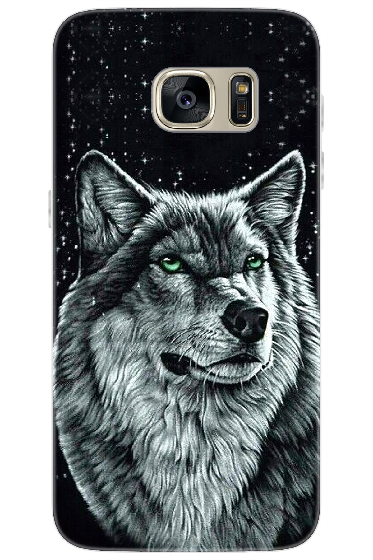 Ceppare Samsung Galaxy S7 (SM-G930F) Uyumlu Kılıf Desen Baskılı Silikon Kurt Baskılı STK:488 CP-vbfHlP6