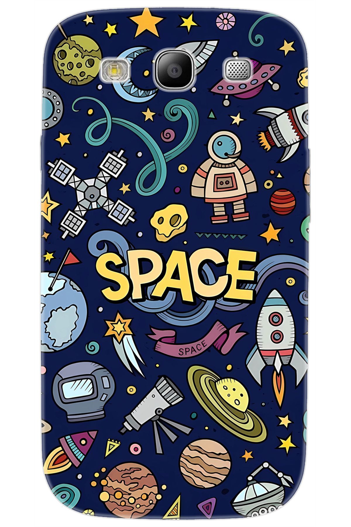 Ceppare Samsung Galaxy S3 (GT-I9300) Uyumlu Kılıf Desen Baskılı Silikon Space STK:623 CP-jEJuLPQ
