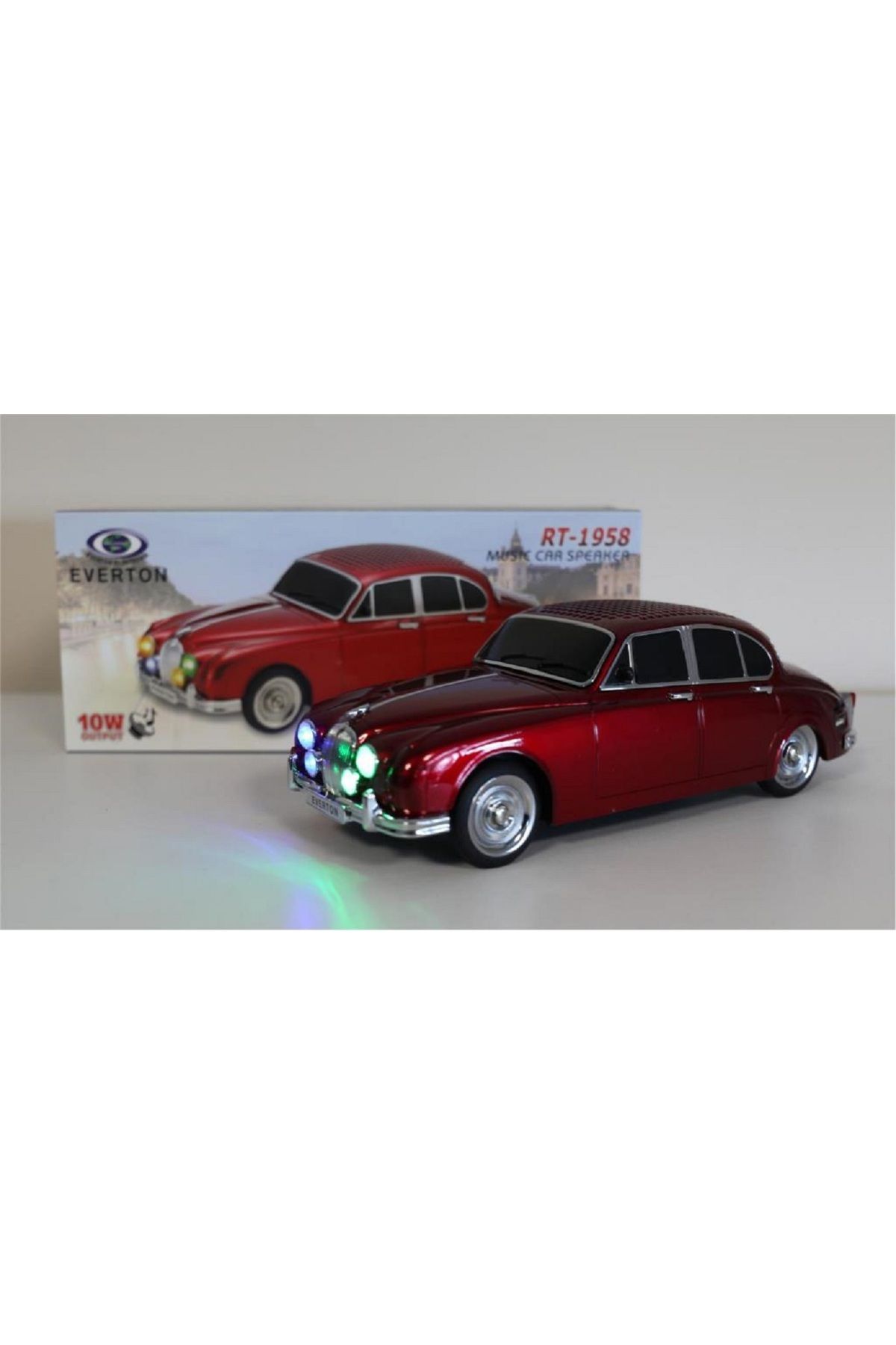 Everton RT-1958 Kırmızı Arabalı Bluetooth Fm-Usb-Tf-Aux Şarjlı Nostaljik Radyo