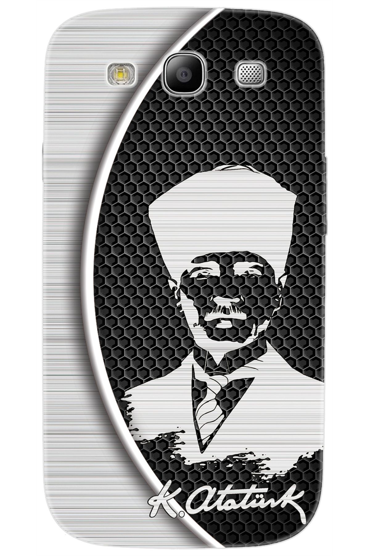 Ceppare Samsung Galaxy S3 (GT-I9300) Uyumlu Kılıf Desen Baskılı Silikon Atatürk Tasarım STK:398 CP-szscEWn