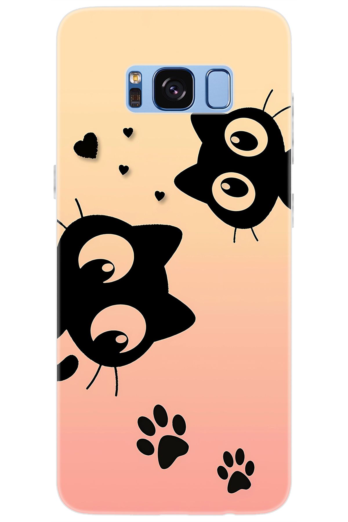 Ceppare Samsung Galaxy S8 (SM-G950F) Uyumlu Kılıf Desen Baskılı Silikon Kedi STK:626 CP-NcdEazC