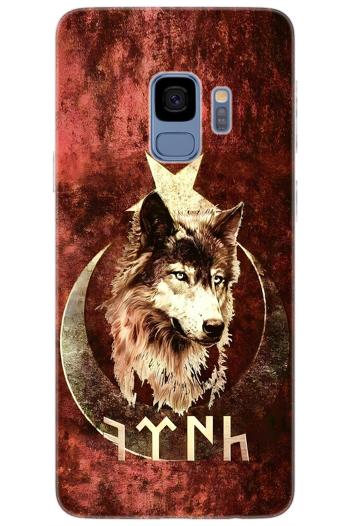Ceppare Samsung Galaxy S9 (SM-G960F) Uyumlu Kılıf Desen Baskı Silikon Kurt ve Göktürkçe STK:385 CP-wvqn8GB