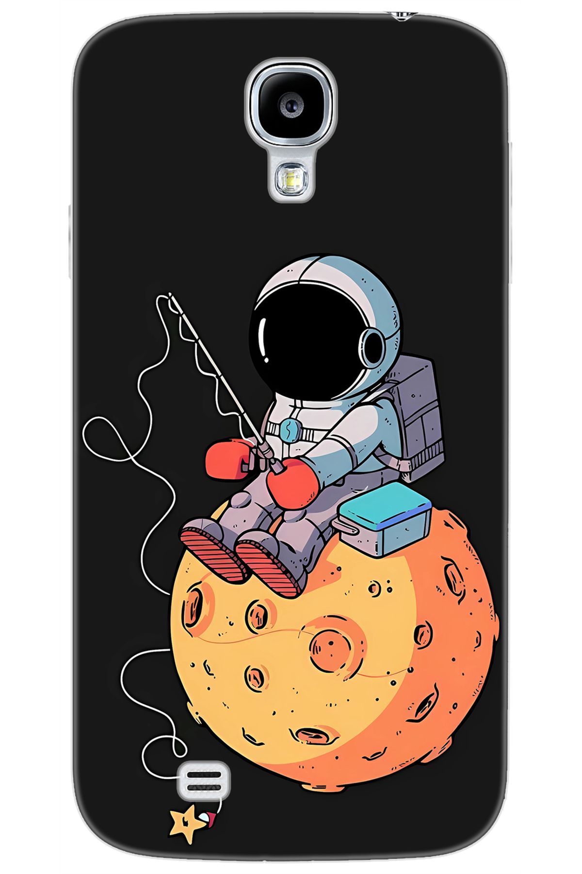 Ceppare Samsung Galaxy S4 (GT-I9500) Uyumlu Kılıf Desen Baskılı Silikon Astronot STK:640 CP-tgF0hfg