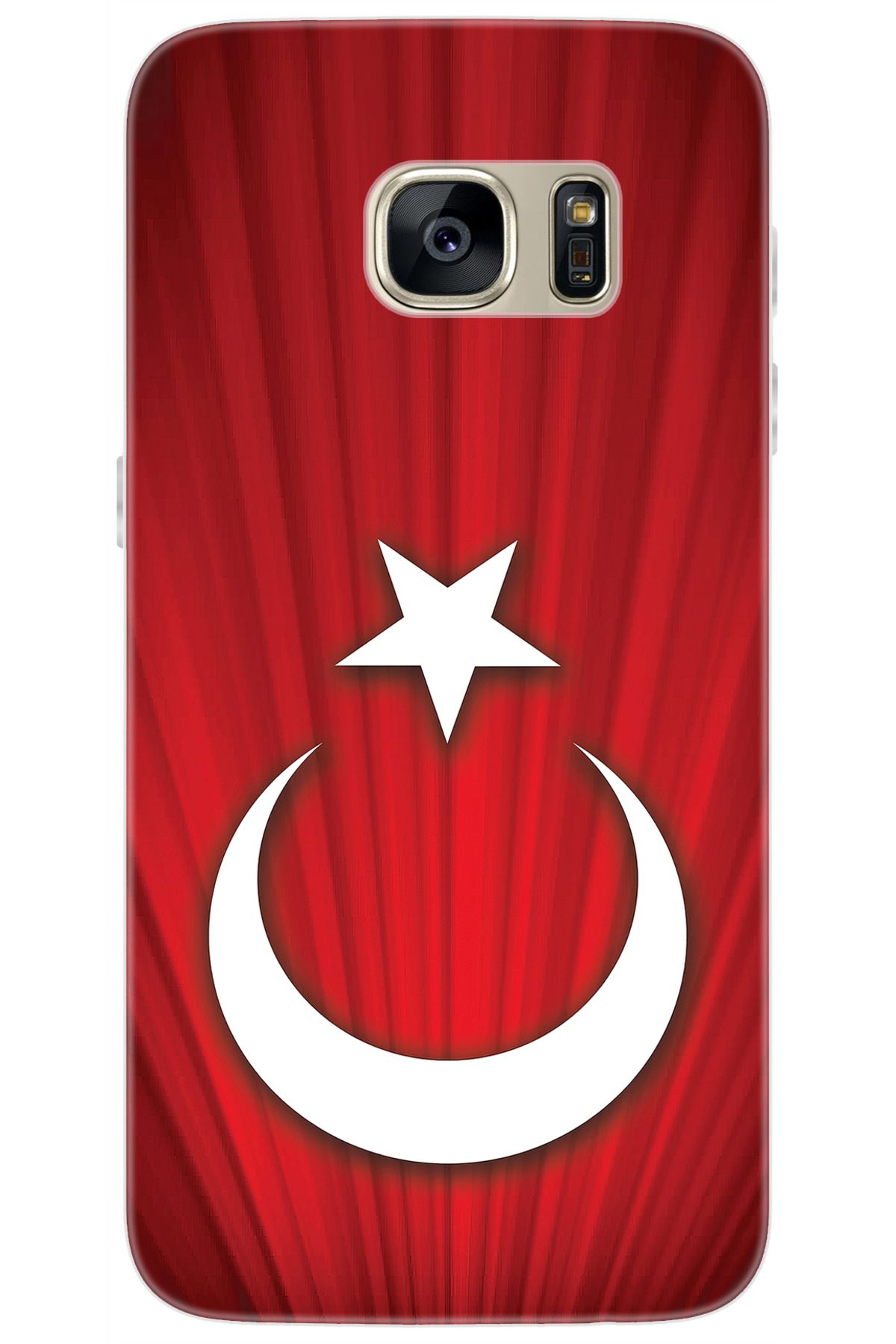 Ceppare Samsung Galaxy S7 (SM-G930F) Uyumlu Kılıf Desenli Silikon Türk Bayrağı Tasarım STK:382 CP-W7uS1Fj