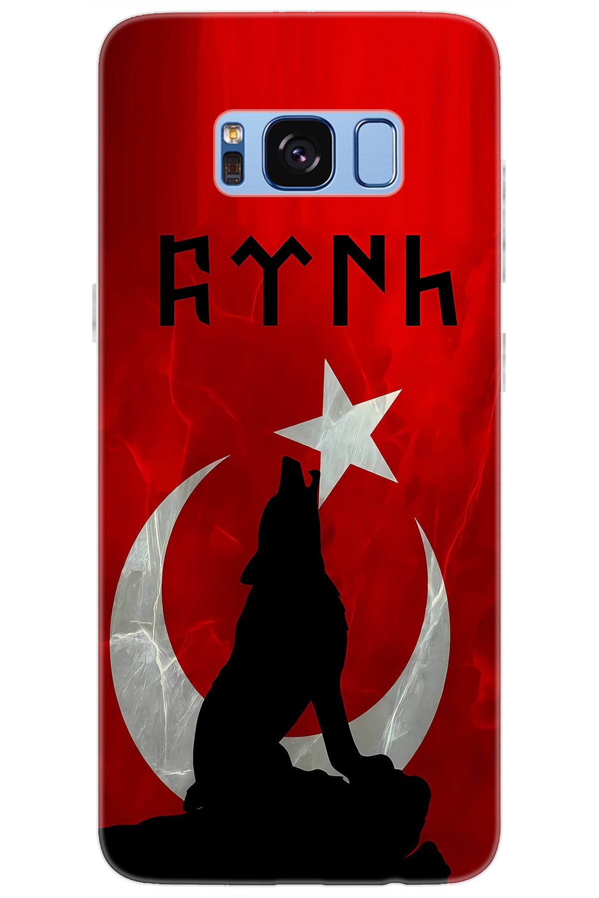 Ceppare Samsung Galaxy S8 (SM-G950F) Uyumlu Kılıf Desen Baskı Silikon Kurt ve Göktürkçe STK:637 CP-BxUwHda
