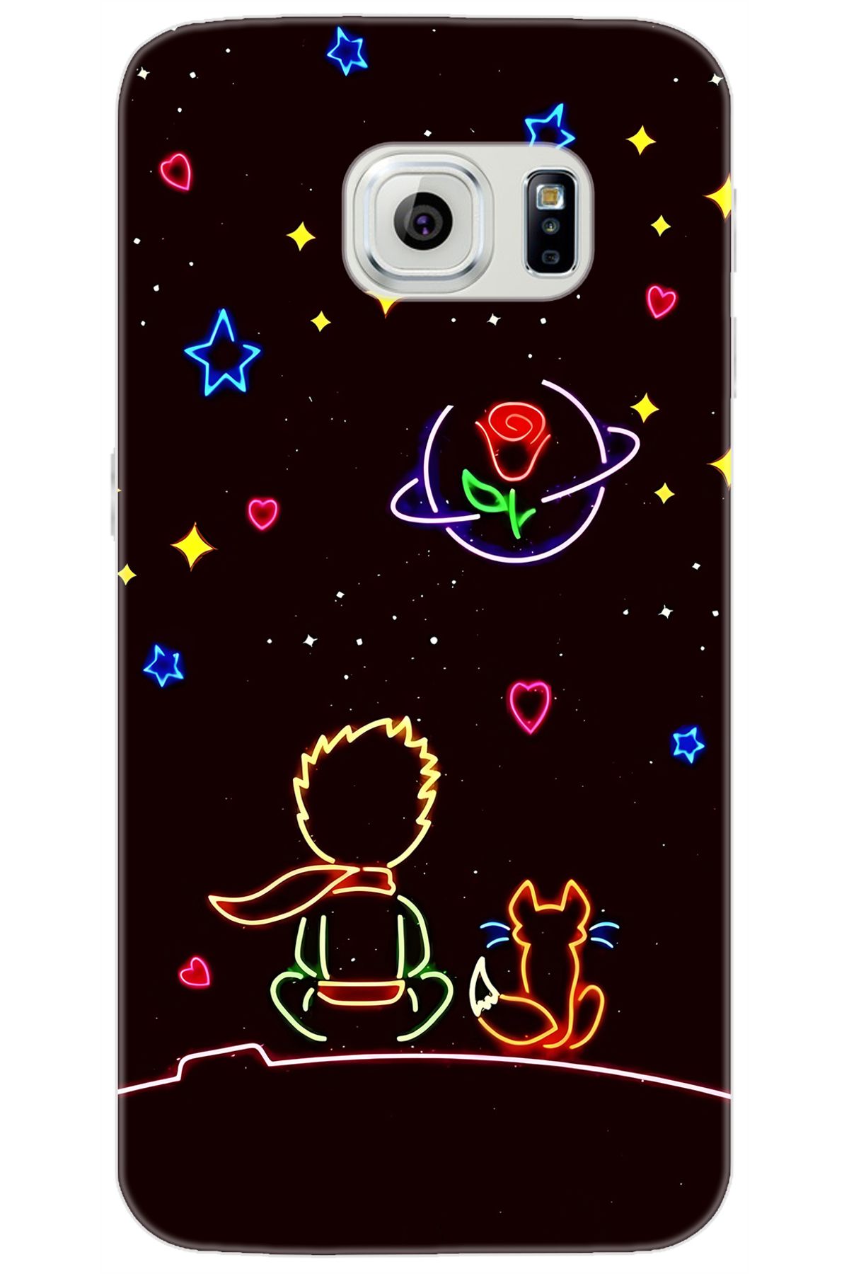Ceppare Samsung Galaxy S6 (SM-G920F) Uyumlu Kılıf Desen Baskılı Silikon Küçük Prens STK:642 CP-88qpwwJ