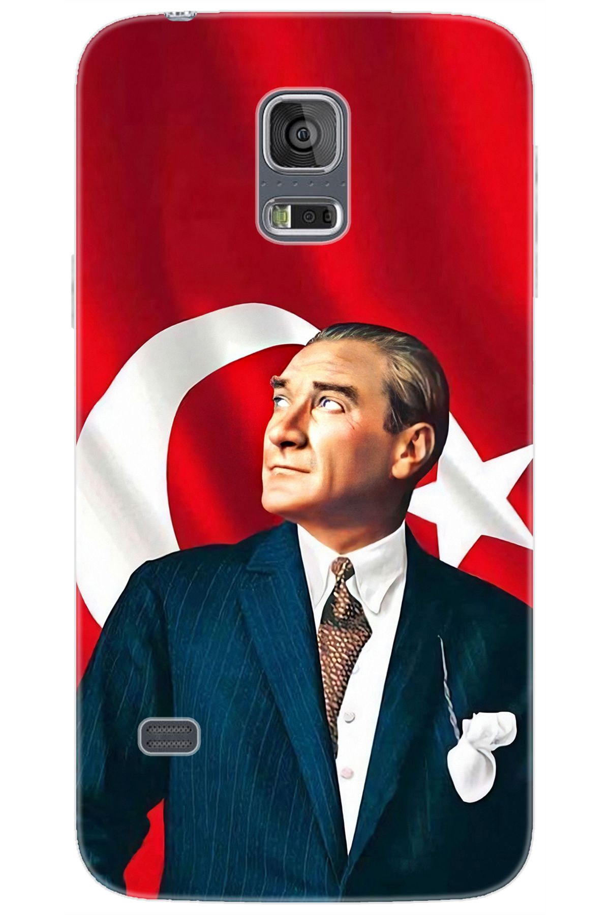 Ceppare Samsung Galaxy S5 (SM-G900F) Uyumlu Kılıf Desen Baskılı Silikon Atatürk STK:105 CP-fEkPtNL