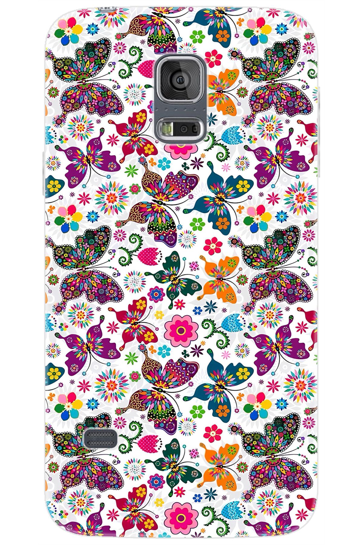 Ceppare Samsung Galaxy S5 (SM-G900F) Uyumlu Kılıf Desen Baskılı Silikon Kelebek STK:700 CP-IIrnauj