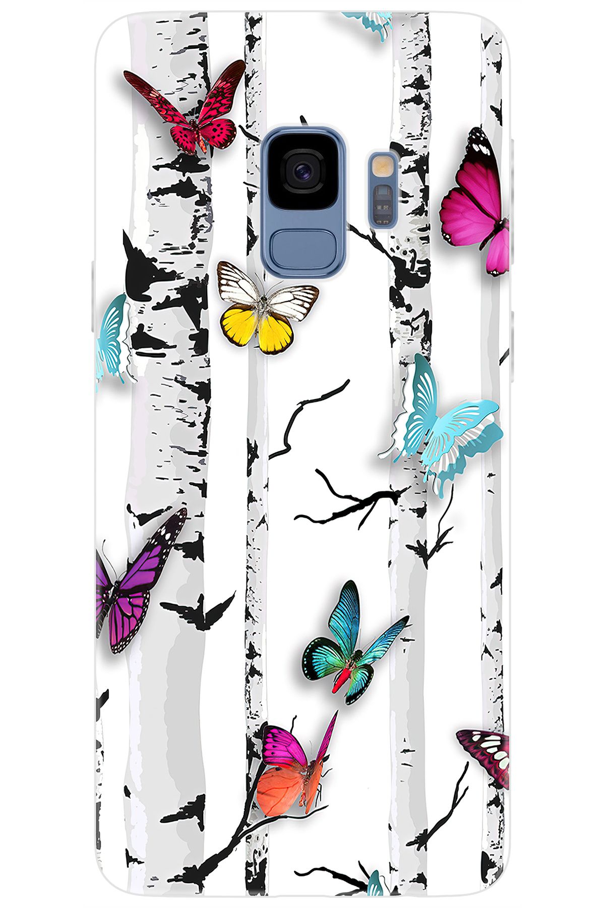 Ceppare Samsung Galaxy S9 (SM-G960F) Uyumlu Kılıf Desen Baskılı Silikon Kelebekler STK:149 CP-ulyM9H2
