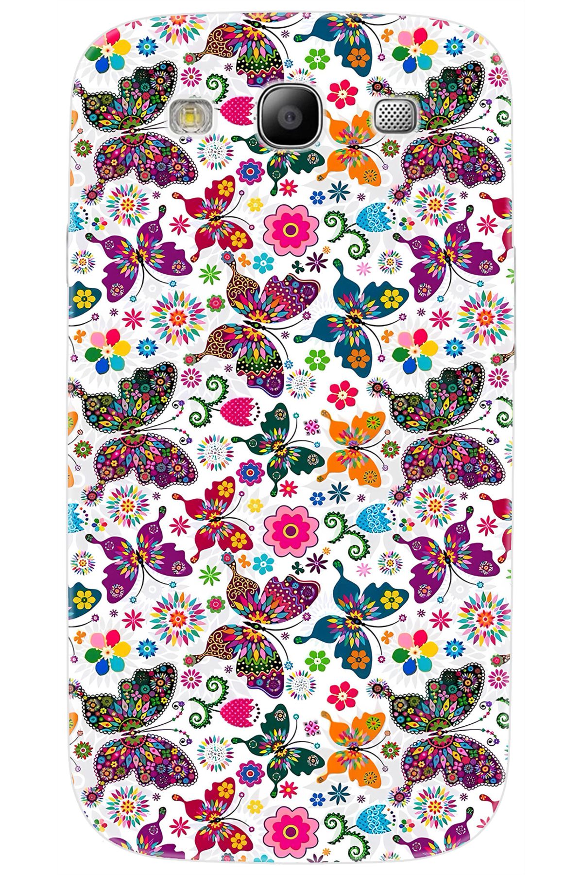 Ceppare Samsung Galaxy S3 (GT-I9300) Uyumlu Kılıf Desen Baskılı Silikon Kelebek STK:700 CP-71kHwXa