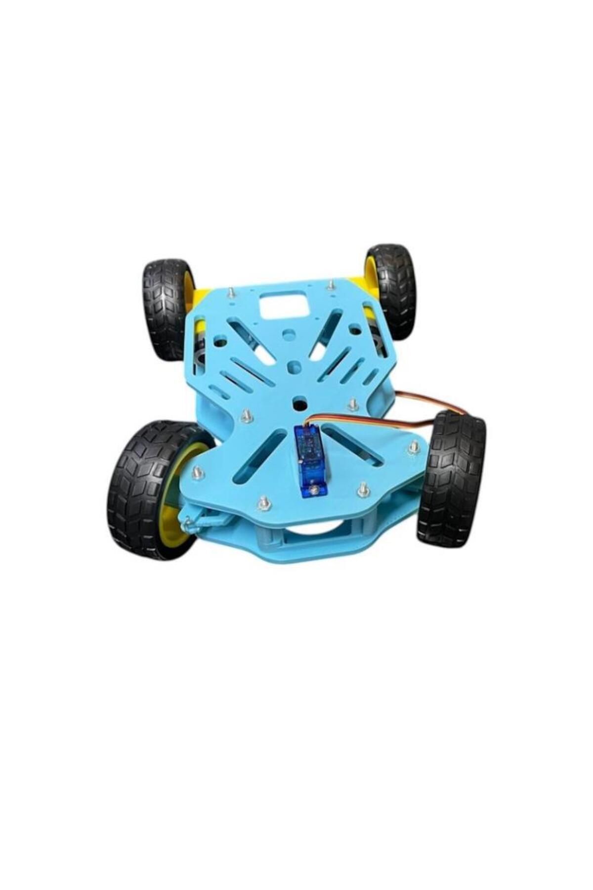 SANEC Arduino Uyumlu Ön Tekerleri Dönebilen 4WD Robot Araba Platform Kiti Seti Monte