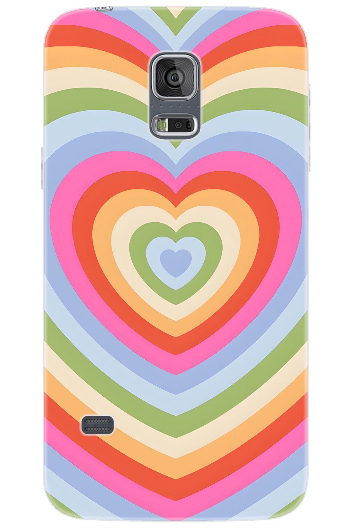 Ceppare Samsung Galaxy S5 (SM-G900F) Uyumlu Kılıf Desen Baskılı Silikon Renkli Kalpler STK:1019 CP-F5b4oHy