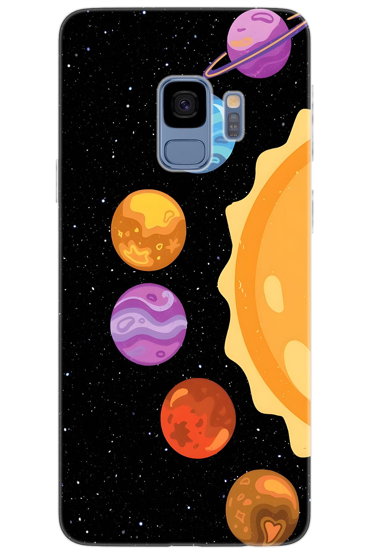Ceppare Samsung Galaxy S9 (SM-G960F) Uyumlu Kılıf Desen Baskı Silikon Gezegenler Tasarım STK:685 CP-WBxz9xm