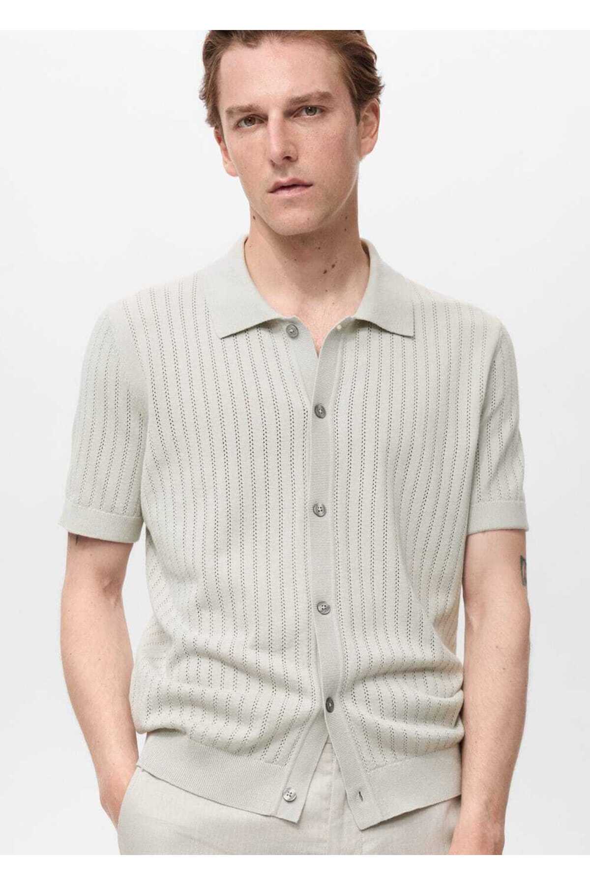 Ajur detaylı pamuklu bluz